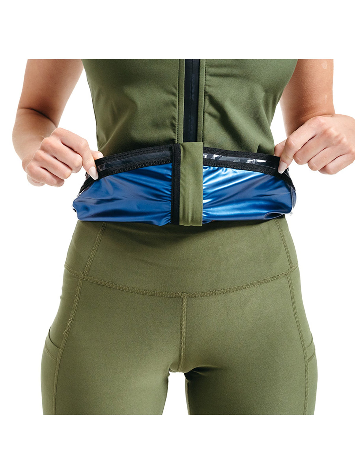 RDX W2 Women Sweat Vest With Zipper - Army Green