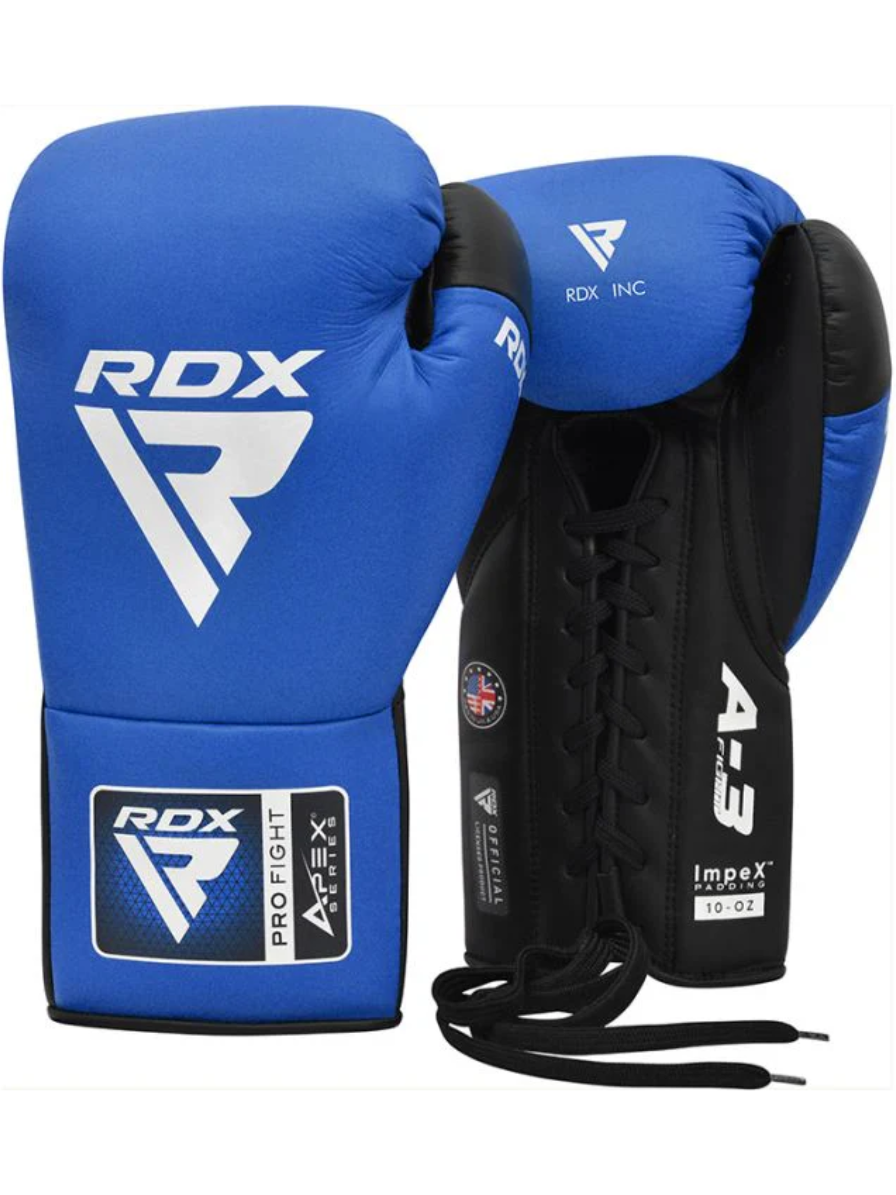 RDX PF APEX Competition/Fight Lace Up Boxing Gloves Red, Blue