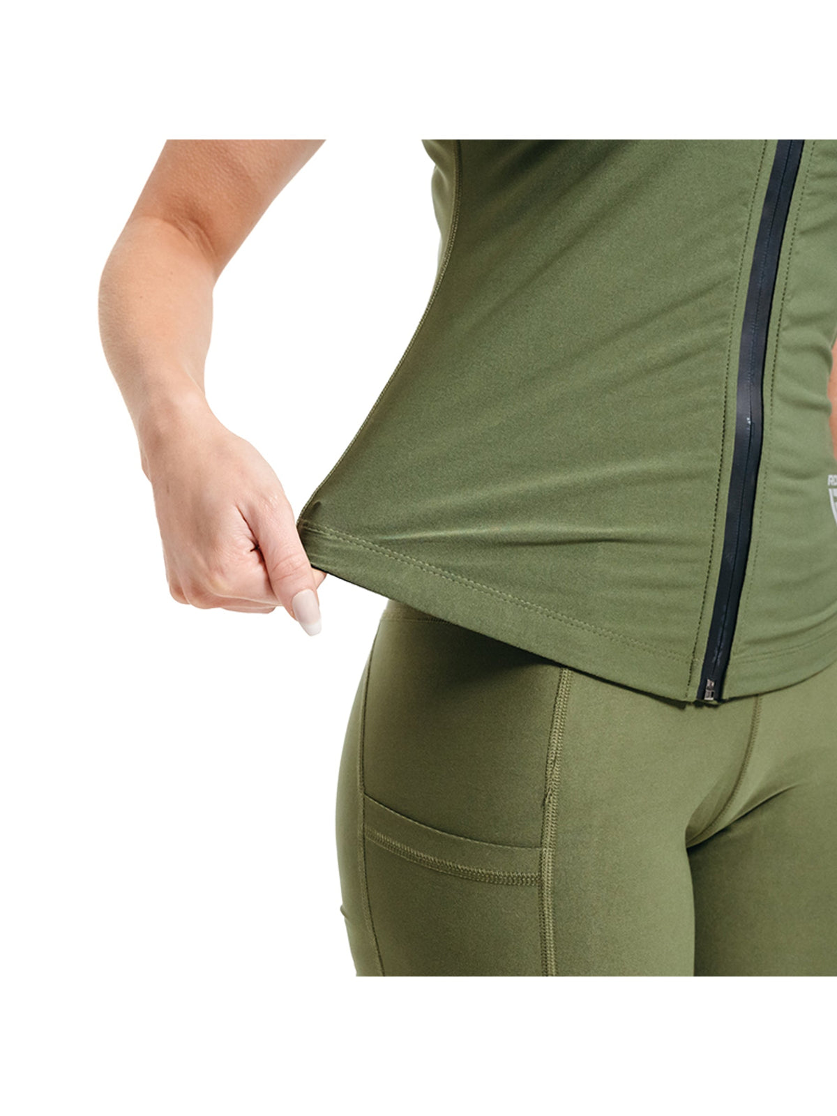 RDX W2 Women Sweat Vest With Zipper - Army Green