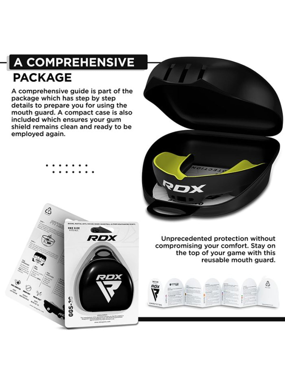 RDX 3W mouth guard, green - what is included in the package