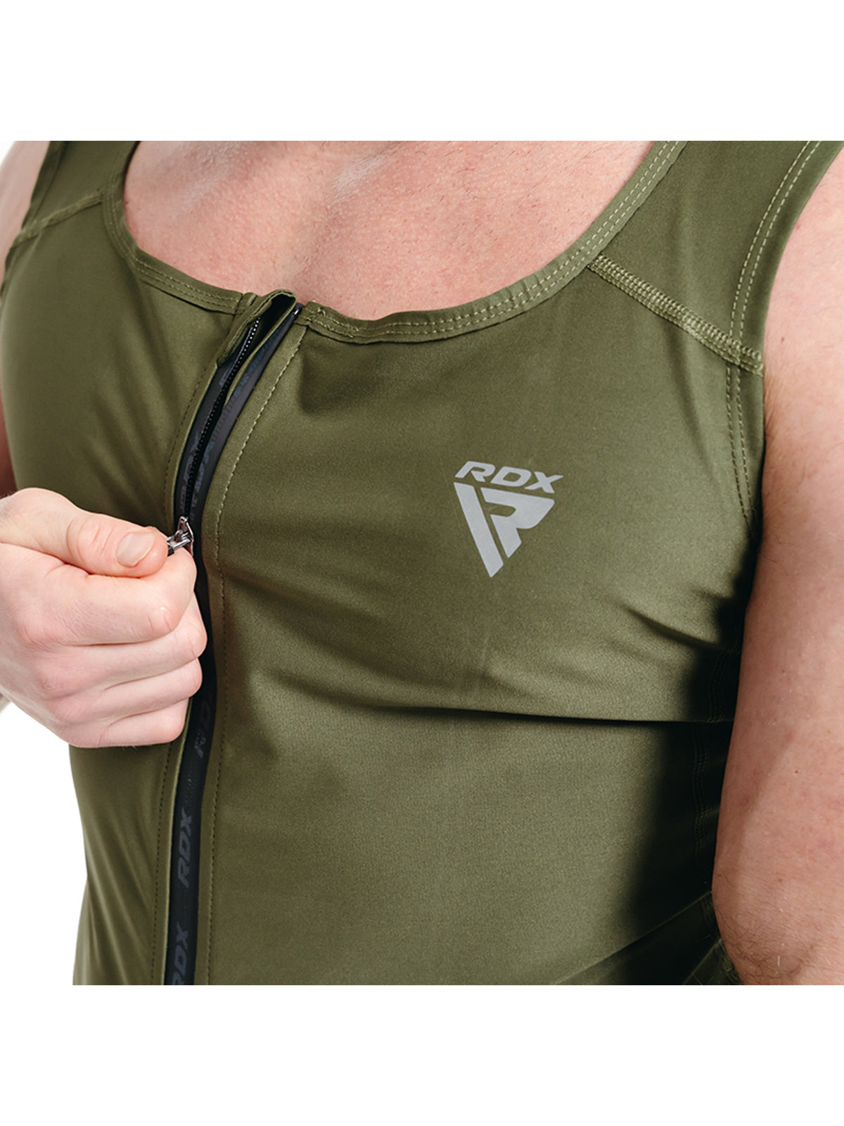 RDX Zippered Men Sweat Vest M2 - Army Green