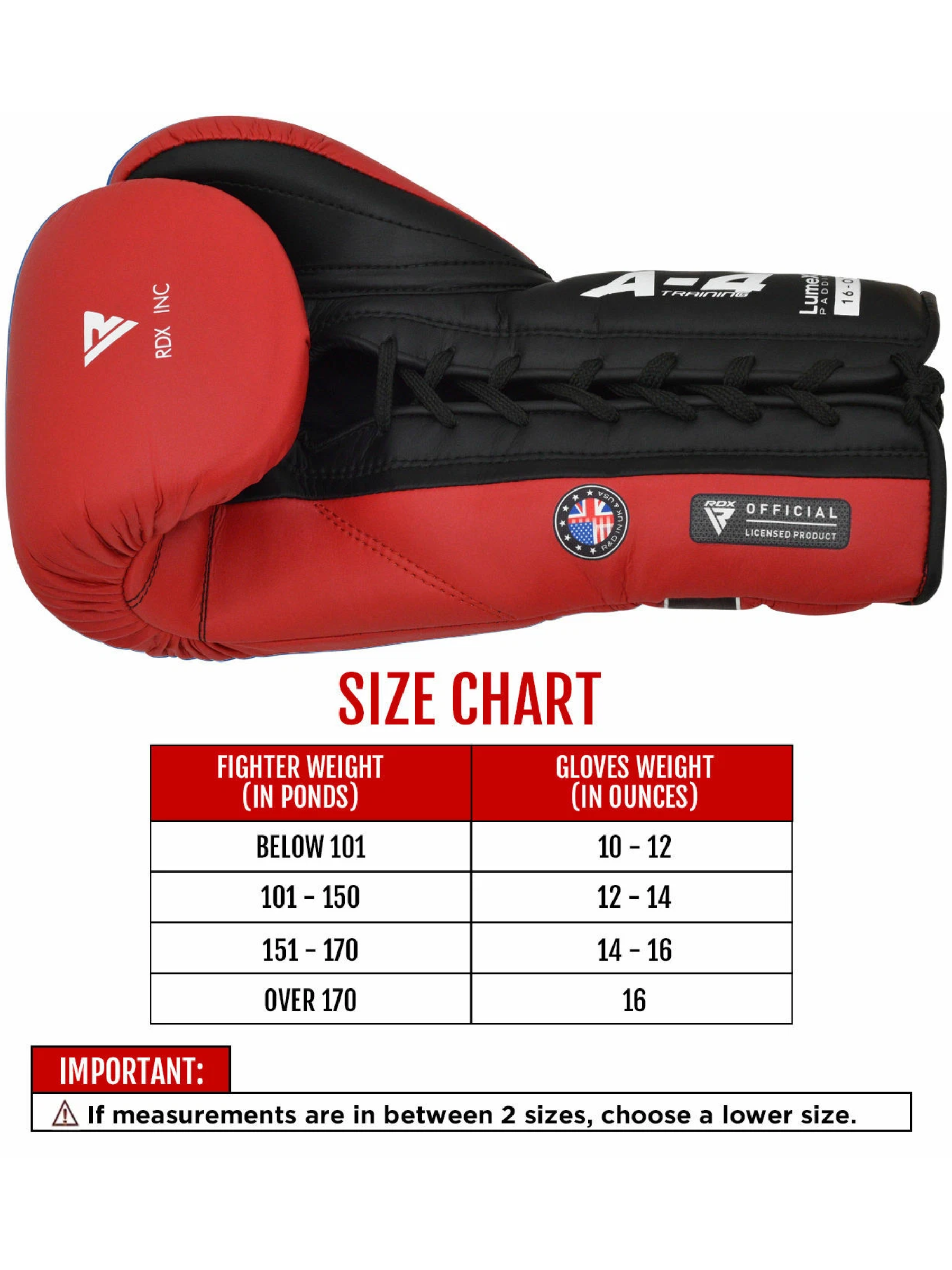 RDX APEX Lace up Training/Sparring Boxing Gloves Red, Blue