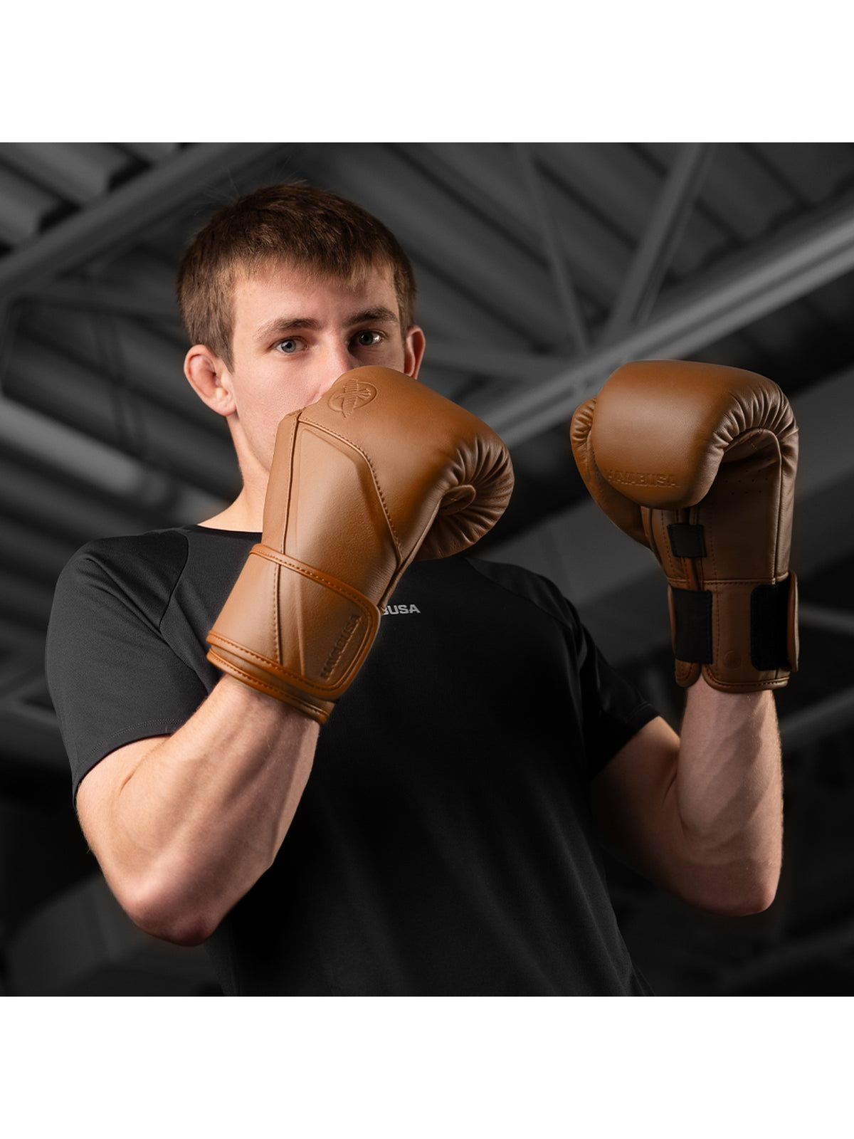 Hayabusa E1 Leather Boxing Gloves, sienna brown, image 3