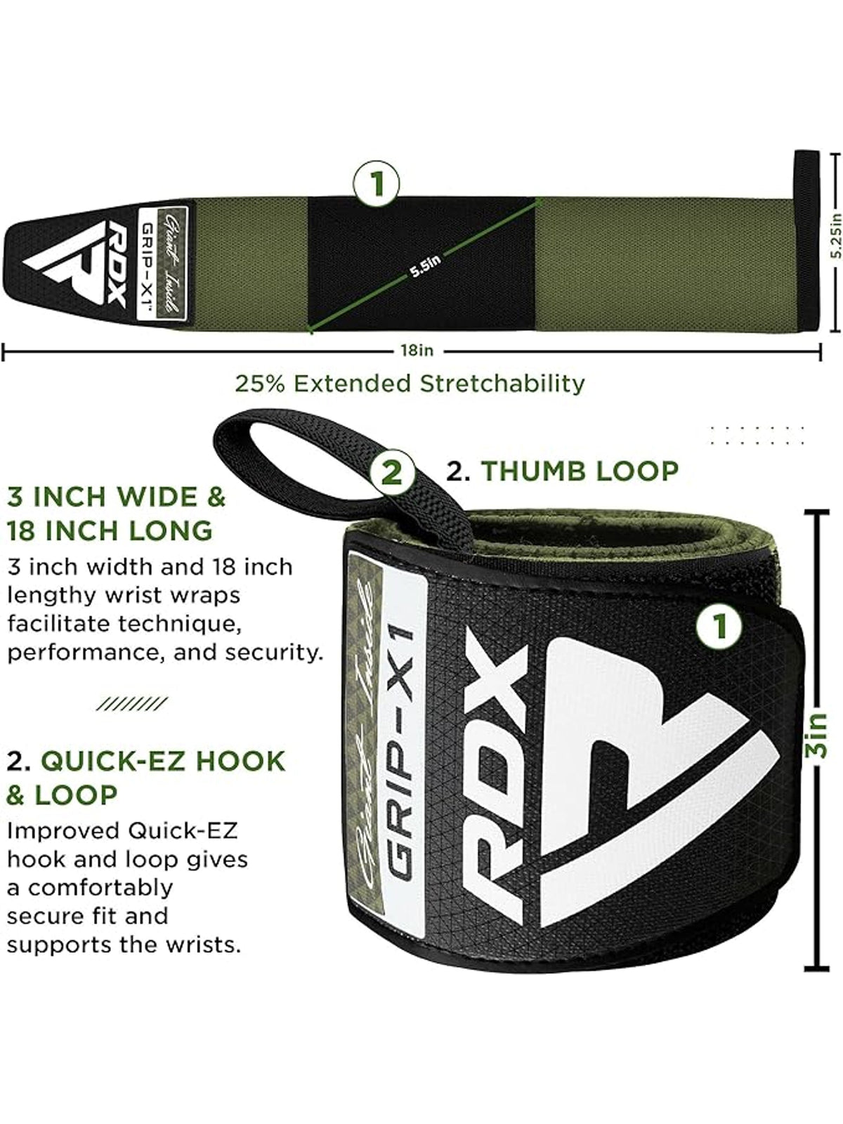 RDX W3 IPL USPA Approved Powerlifting Wrist Support Wraps, feature graphic