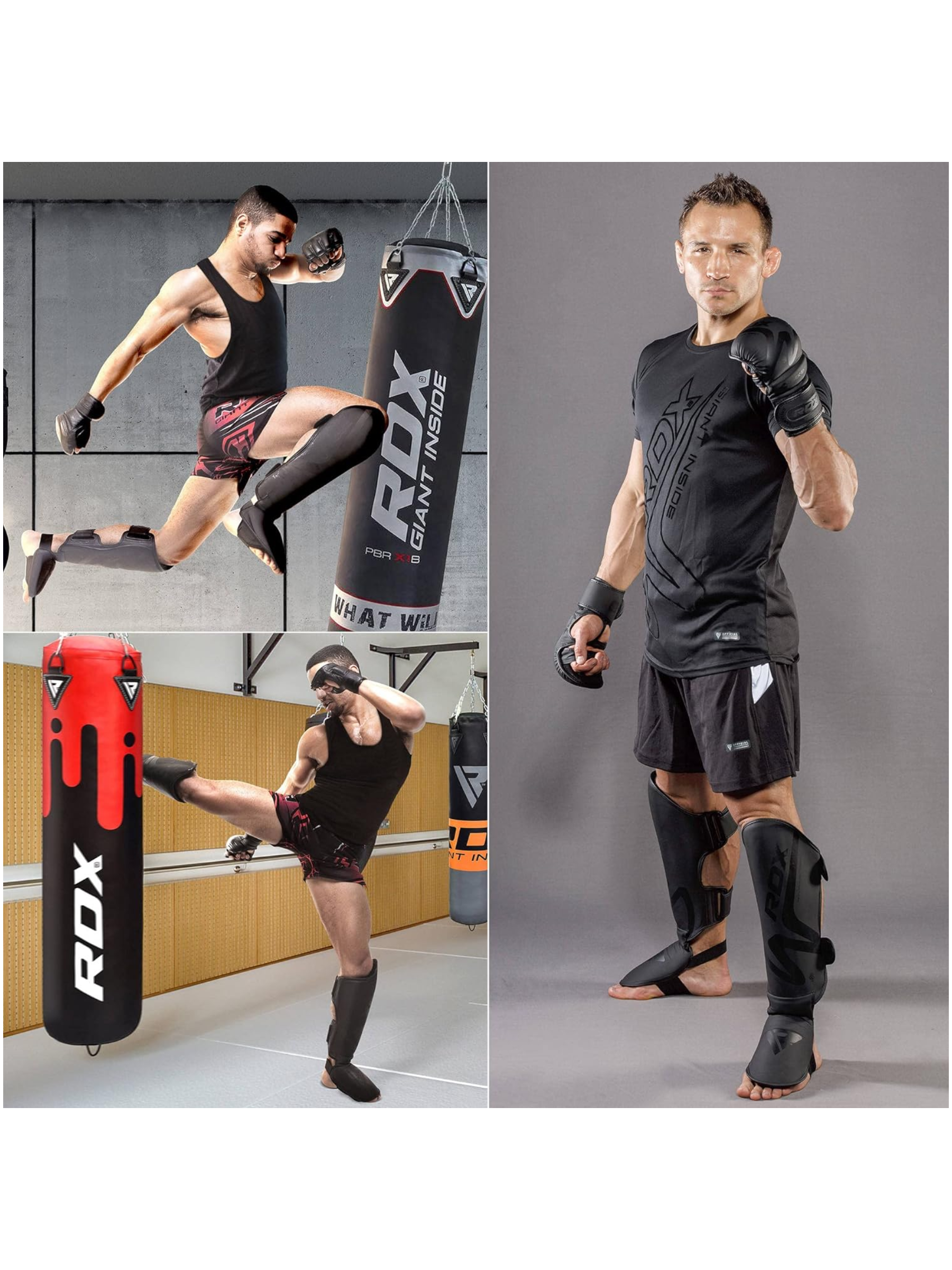 RDX T15 Noir Shin Instep Guards Black