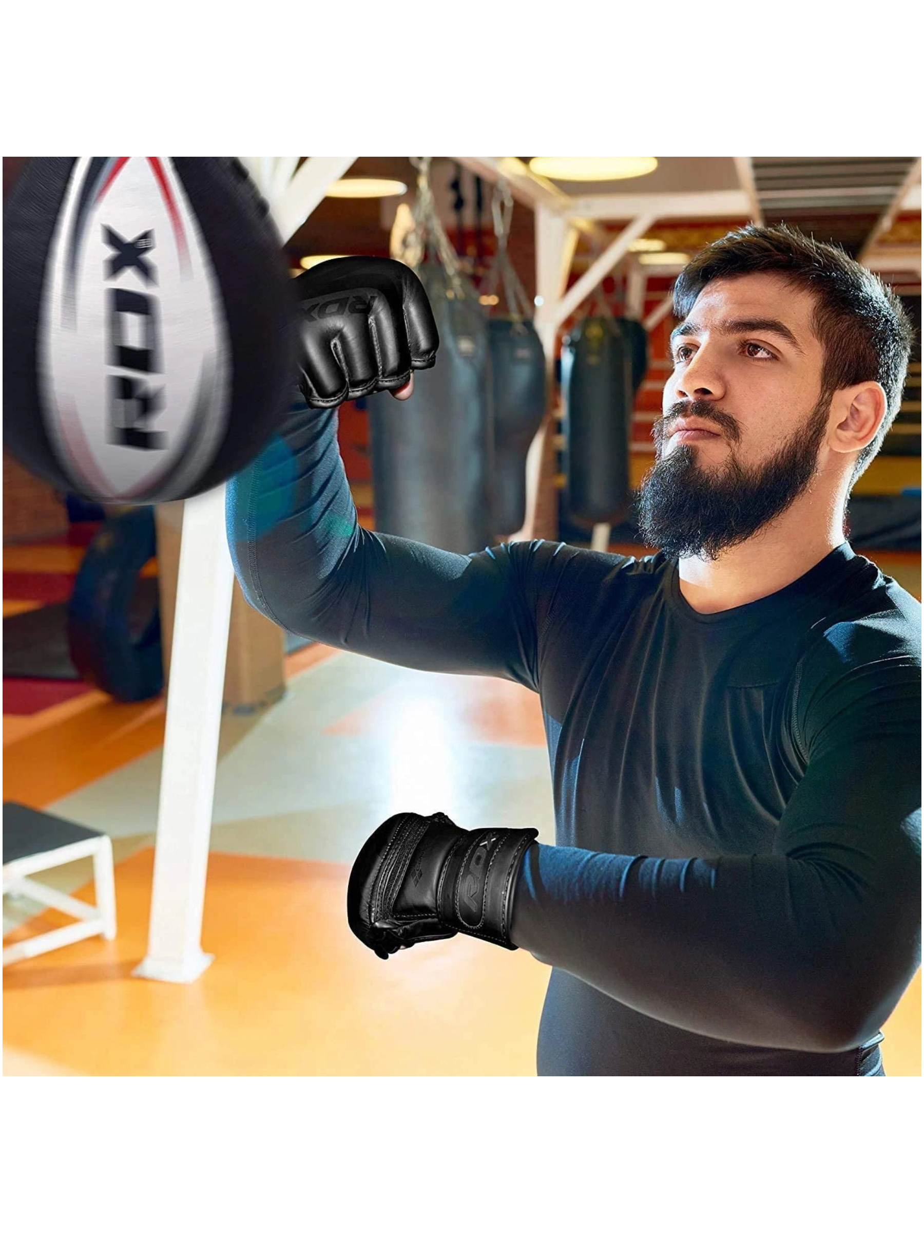 RDX F15 Noir MMA Training Gloves Black