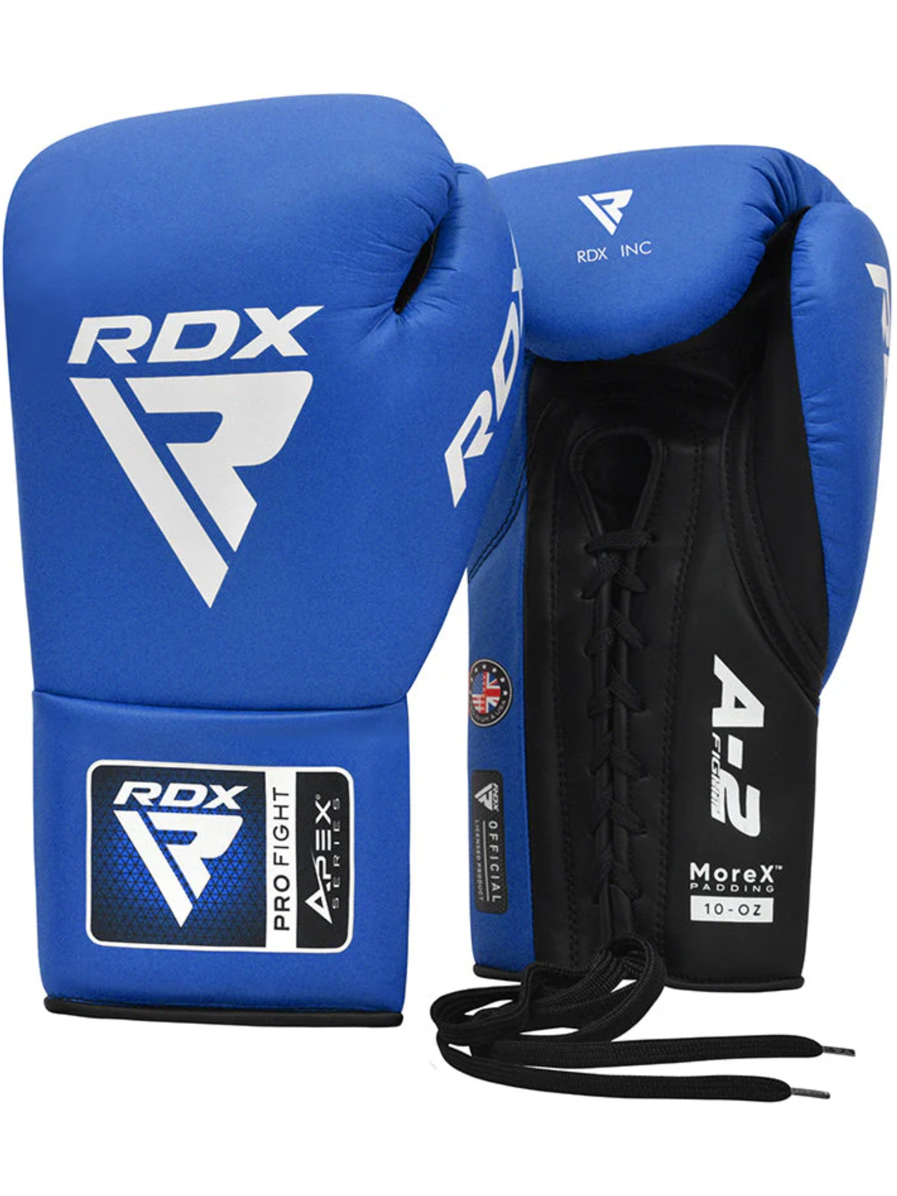 RDX APEX Competition/Fight Lace Up Boxing Gloves Red, Blue