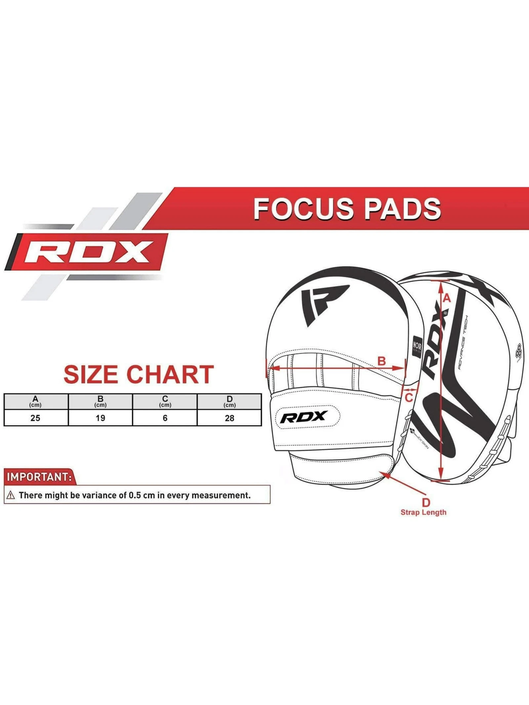RDX T15 Noir Focus Pads Black