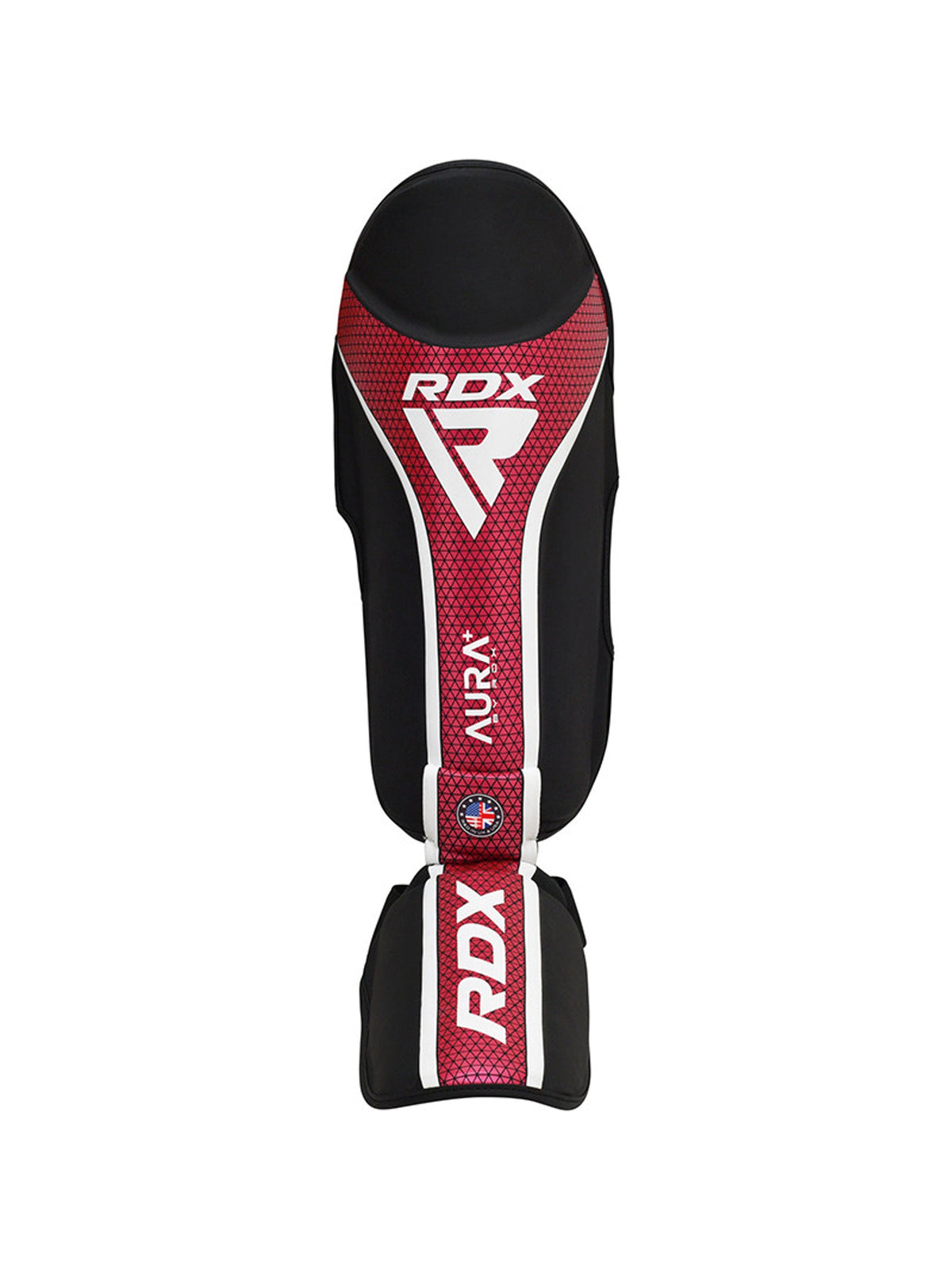 RDX Aura Plus T-17 Shin Instep Guards - Red/Black