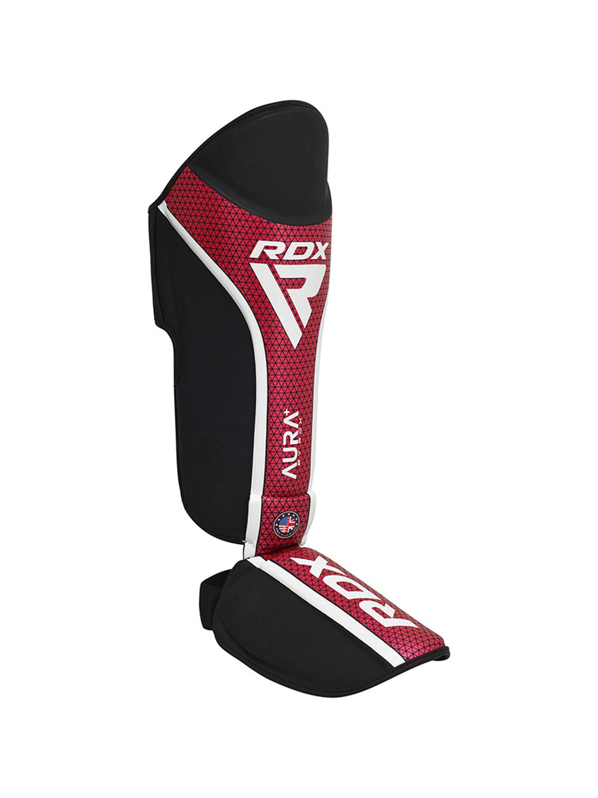 RDX Aura Plus T-17 Shin Instep Guards - Red/Black