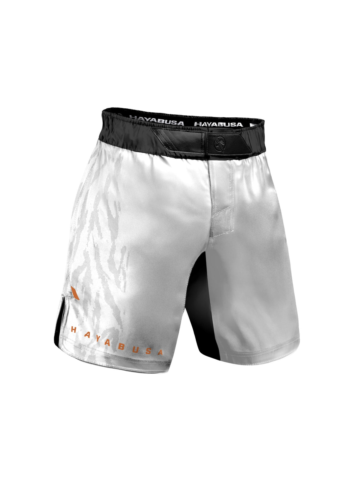 Hayabusa Men's Apex 3/4 Thigh Fight Shorts, ash white, main image