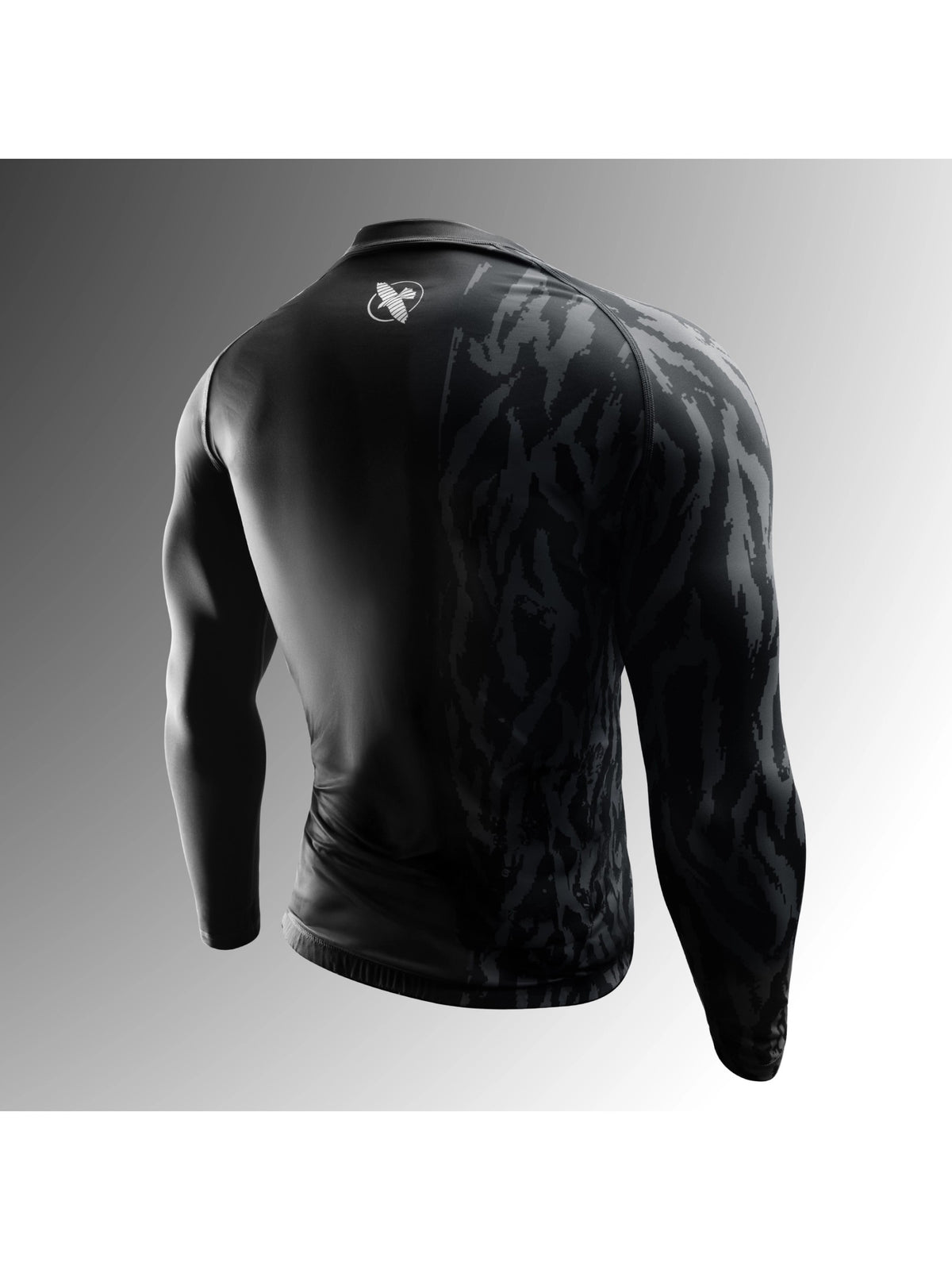 Hayabusa Men's Apex Long Sleeve Rash Guard, carbon black, image 2