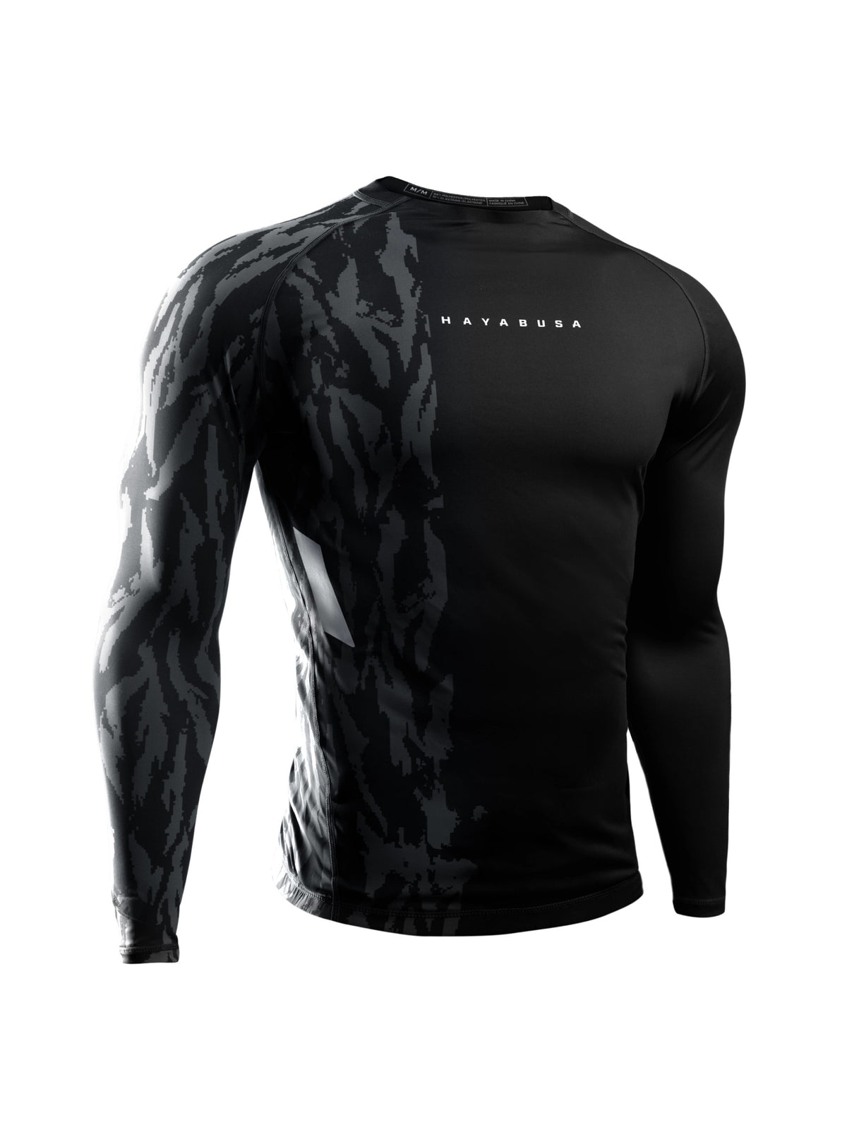 Hayabusa Men's Apex Long Sleeve Rash Guard, carbon black, main image