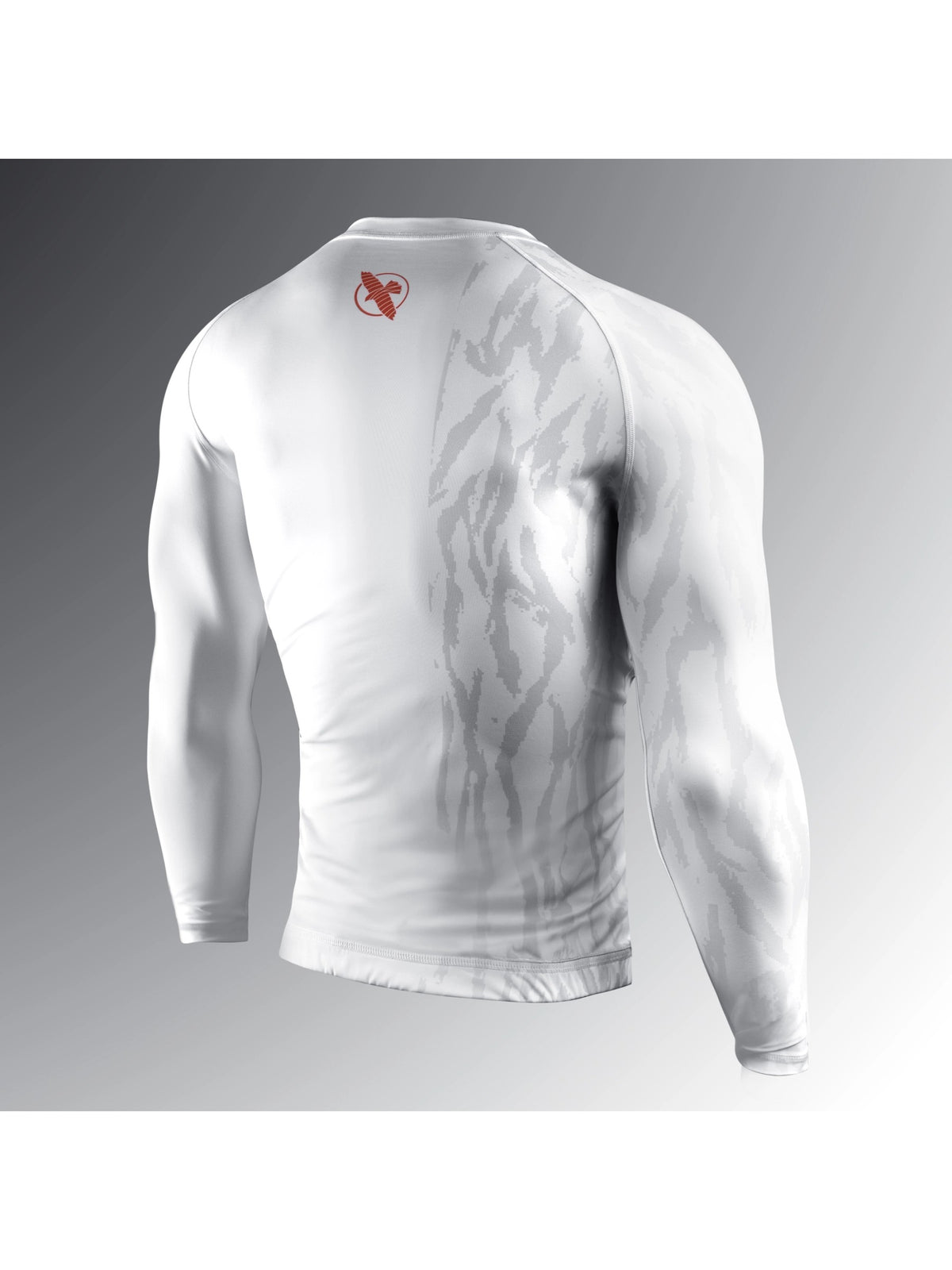 Hayabusa Men's Apex Long Sleeve Rash Guard, ash white, image 2