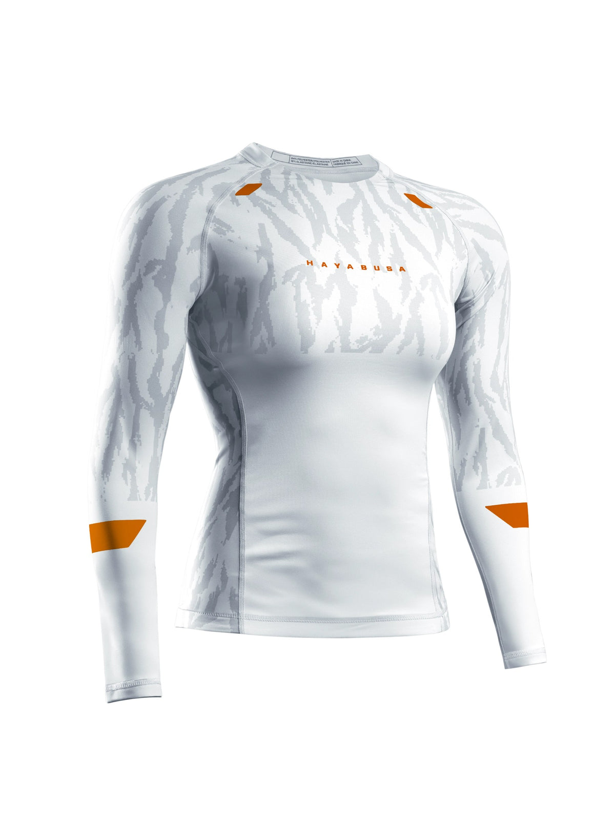Hayabusa Women's Apex Long Sleeve Rash Guard, ash white, main image
