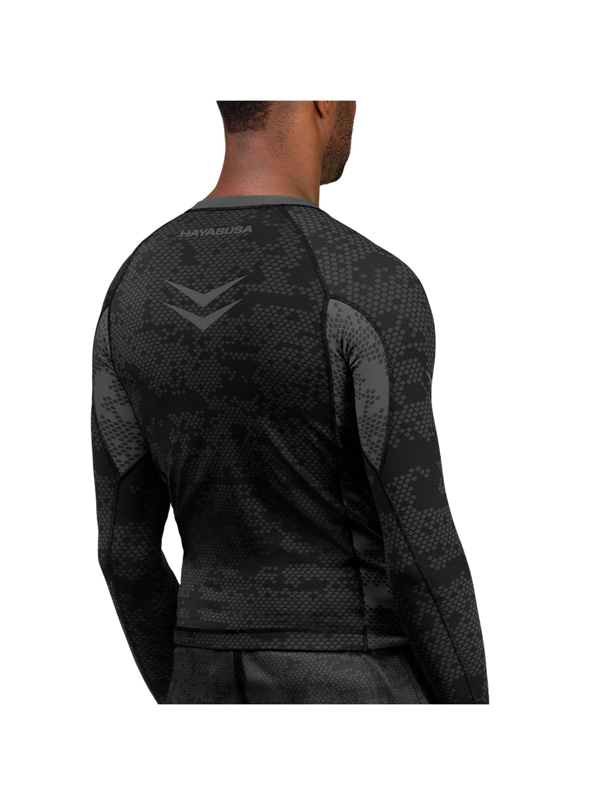 Hayabusa Ranked Long Sleeve Rash Guard, black, image 2