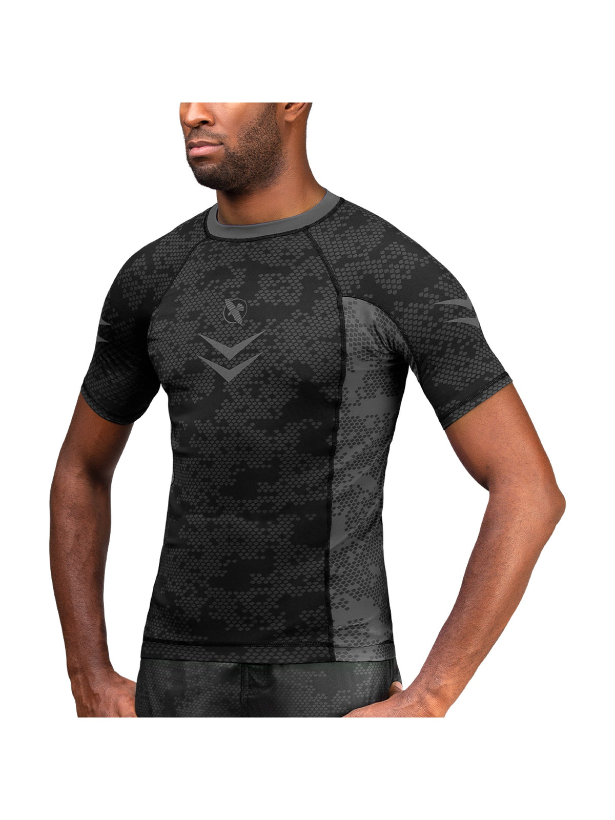 Hayabusa Ranked Short Sleeve Rash Guard, black, main image