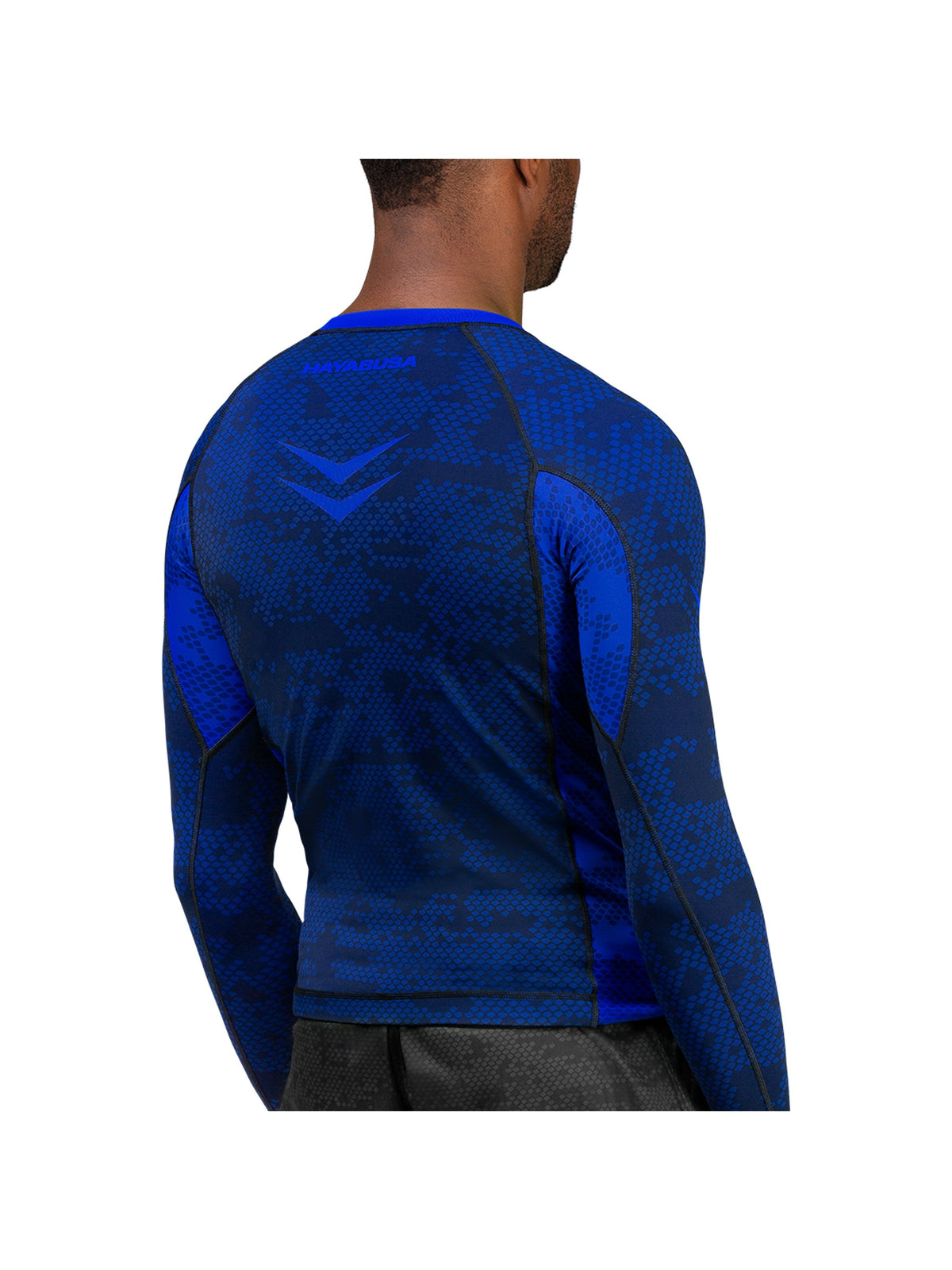 Hayabusa Ranked Long Sleeve Rash Guard, blue, image 2