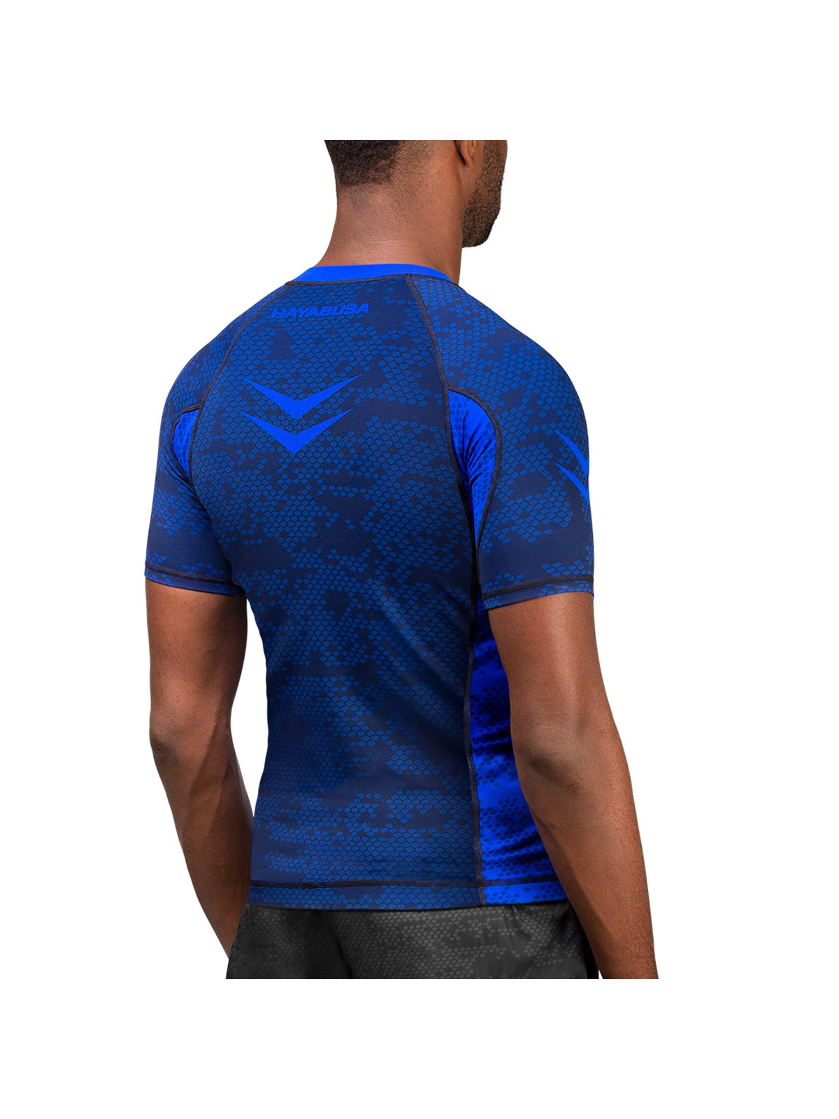 Hayabusa Ranked Short Sleeve Rash Guard, blue, image 2