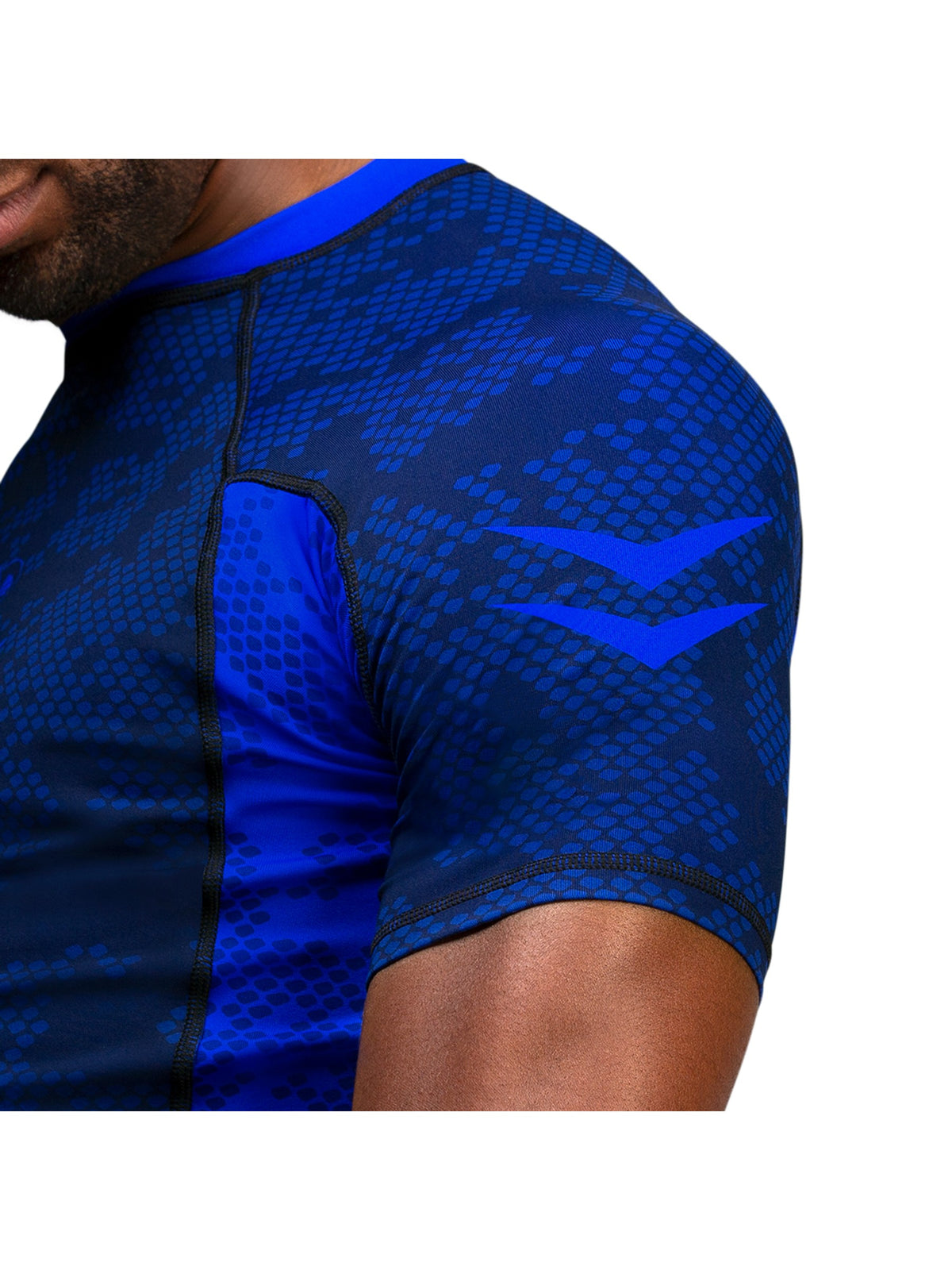 Hayabusa Ranked Short Sleeve Rash Guard, blue, image 3