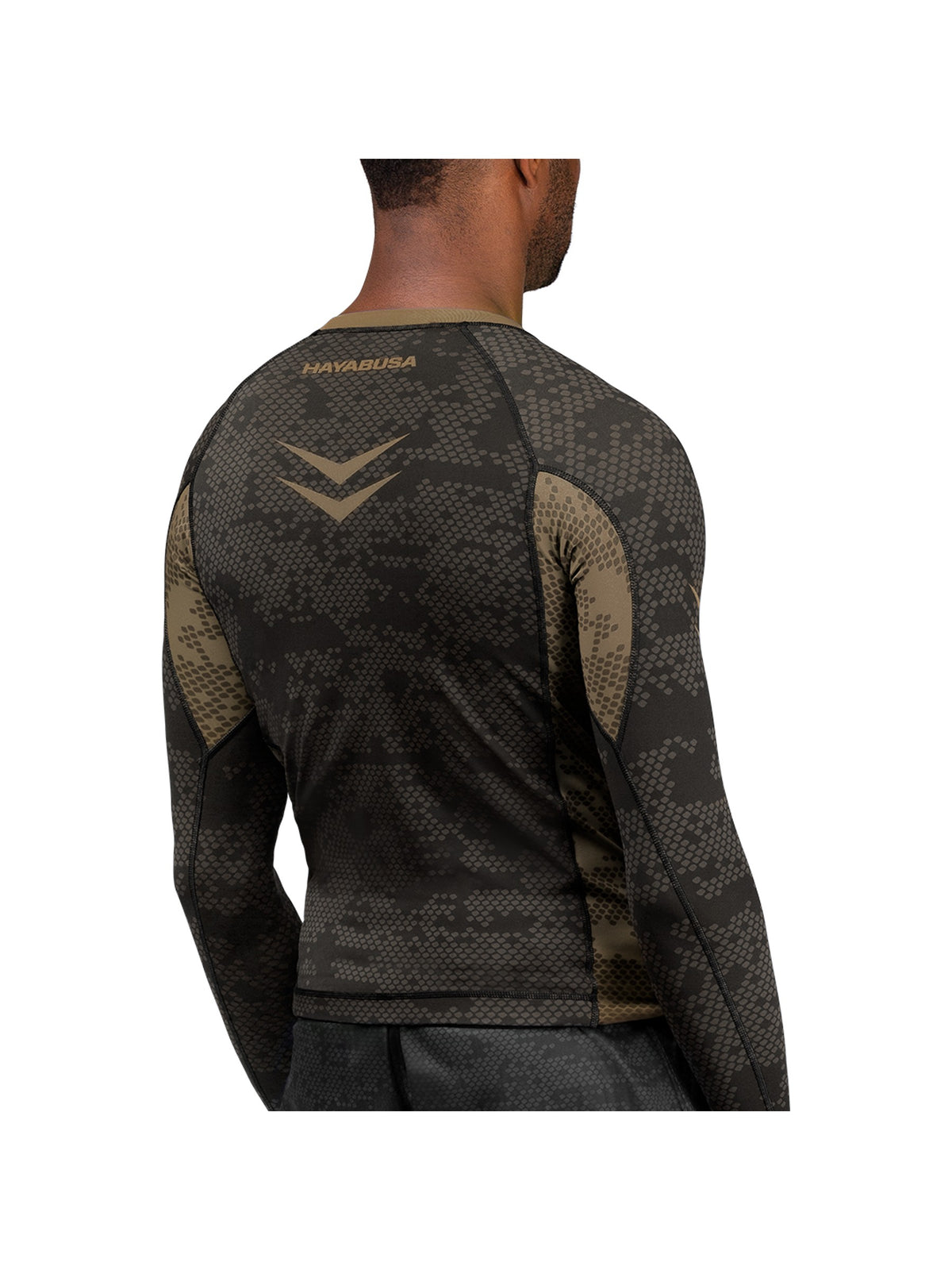Hayabusa Ranked Long Sleeve Rash Guard, brown, image 2