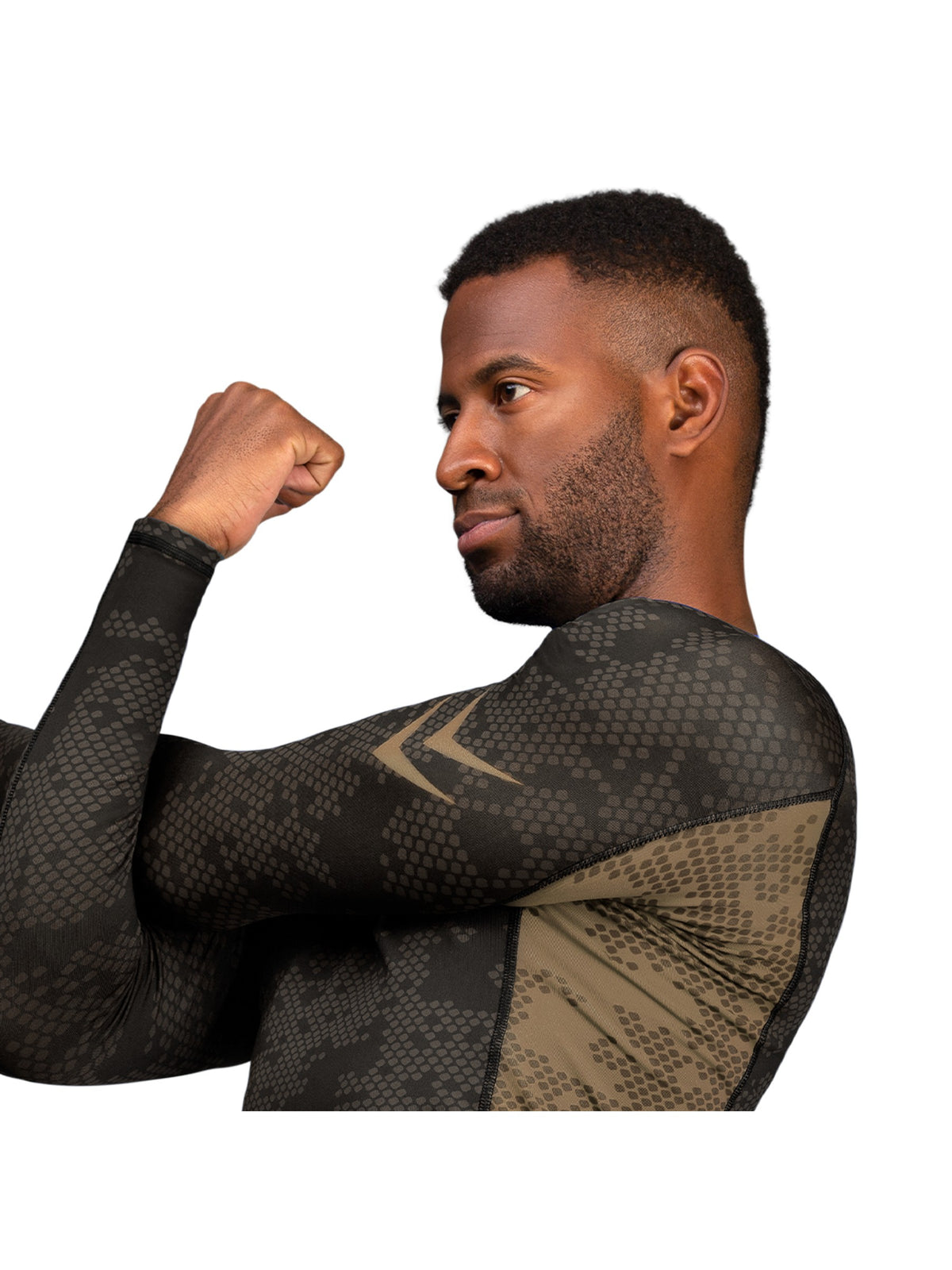 Hayabusa Ranked Long Sleeve Rash Guard, brown, image 5