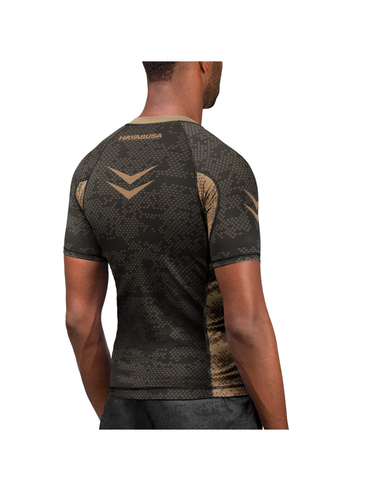Hayabusa Ranked Short Sleeve Rash Guard, brown, image 2