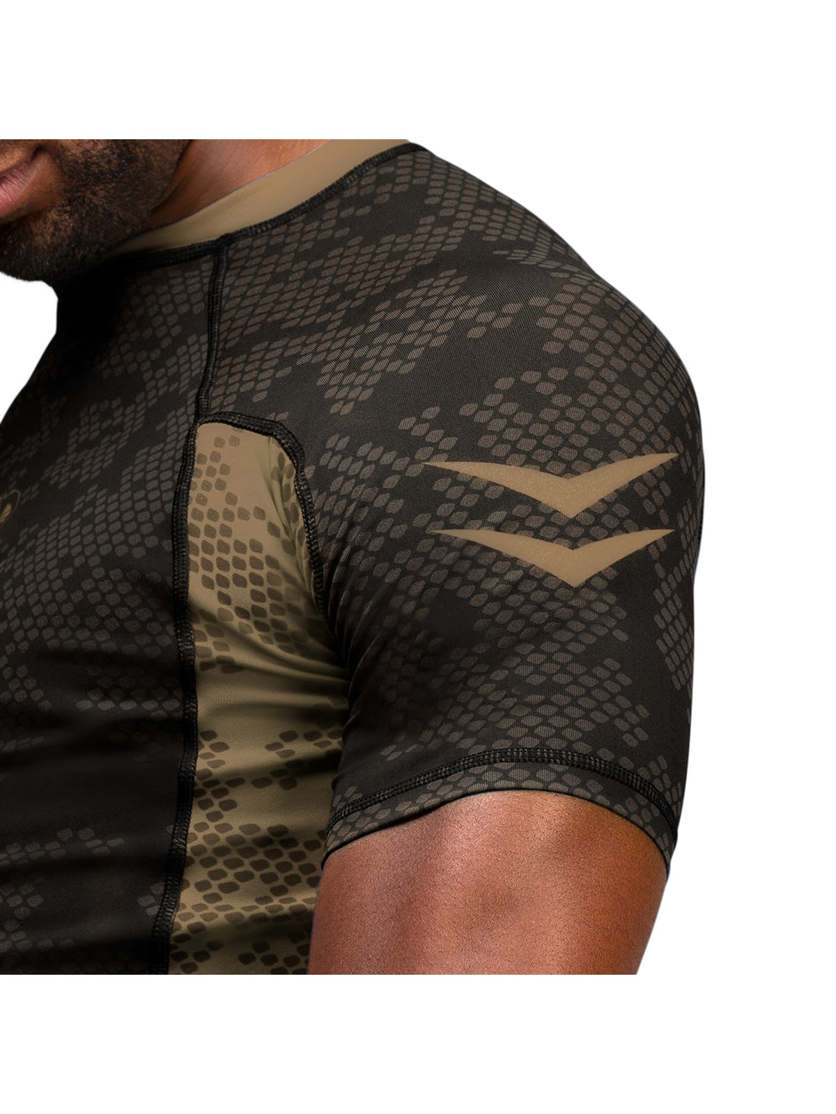 Hayabusa Ranked Short Sleeve Rash Guard, brown, image 3