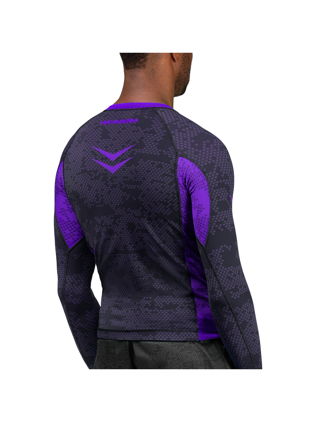 Hayabusa Ranked Long Sleeve Rash Guard, purple, image 2