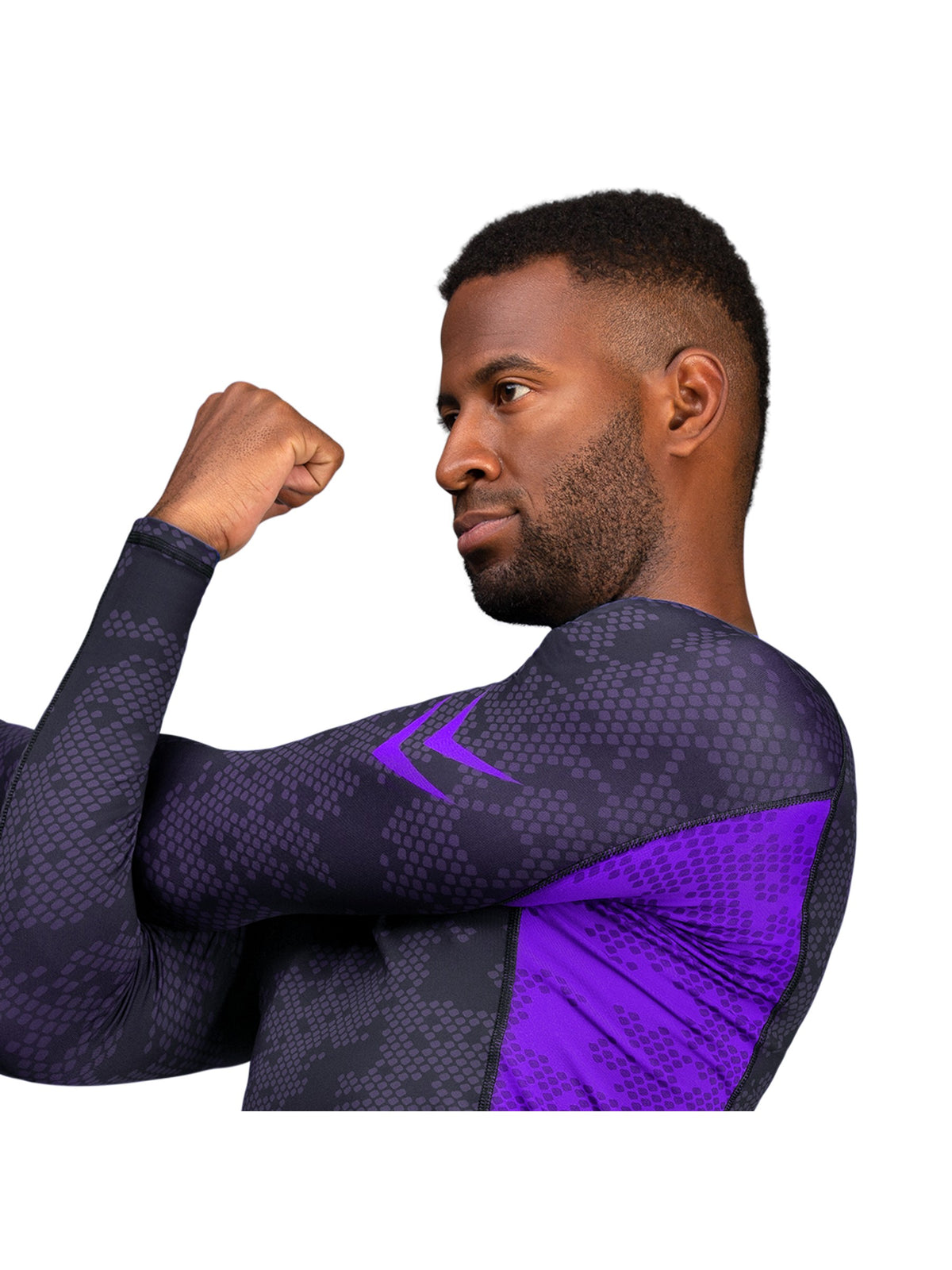 Hayabusa Ranked Long Sleeve Rash Guard, purple, image 5