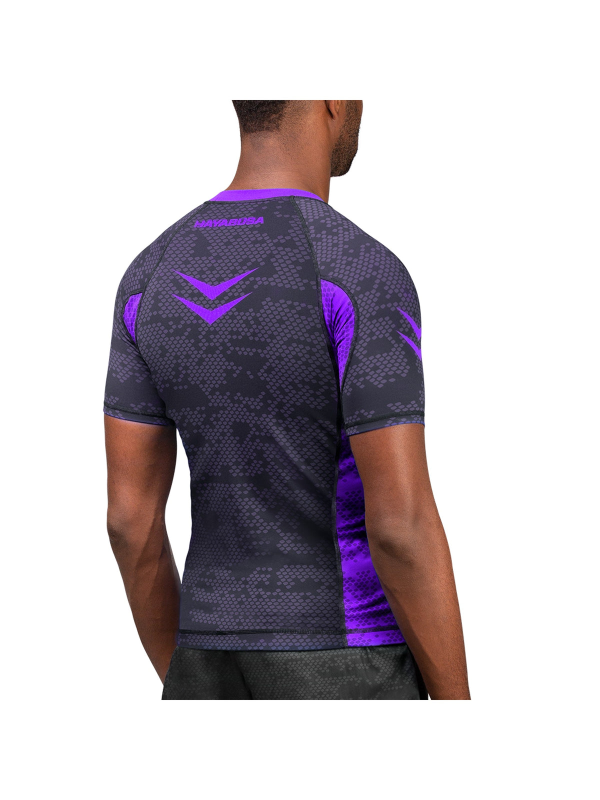 Hayabusa Ranked Short Sleeve Rash Guard, purple, image 2