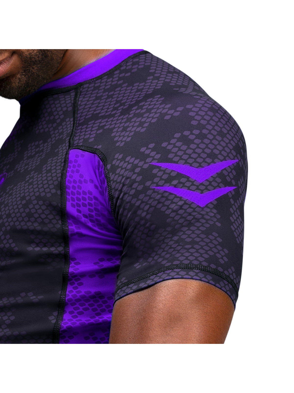 Hayabusa Ranked Short Sleeve Rash Guard, purple, image 3