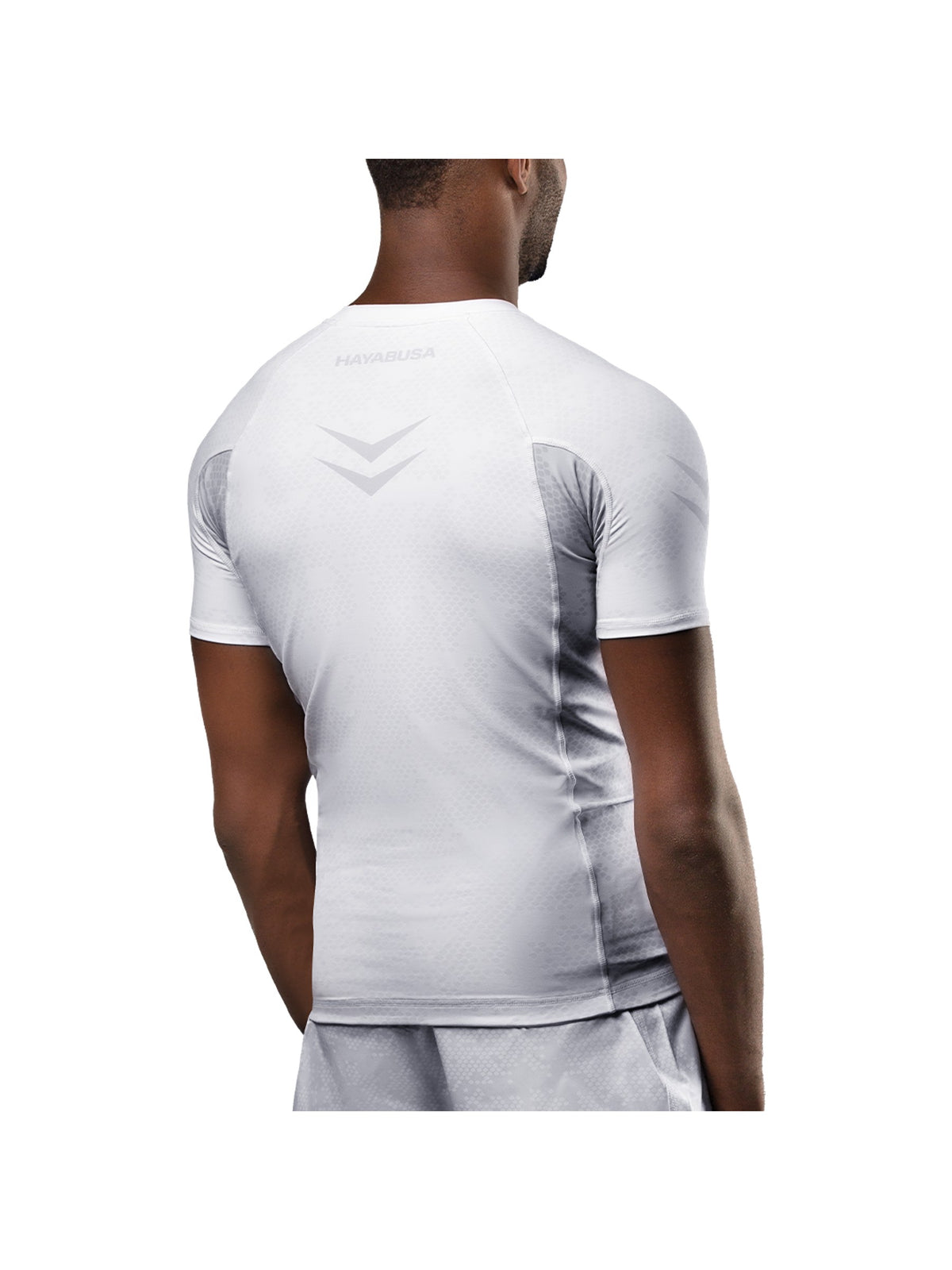Hayabusa Ranked Short Sleeve Rash Guard, white, image 2