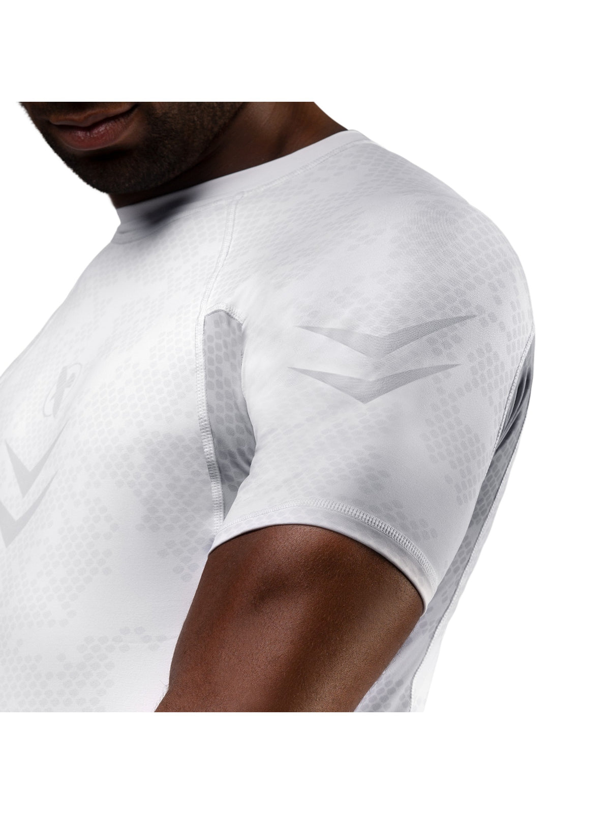 Hayabusa Ranked Short Sleeve Rash Guard, white, image 3