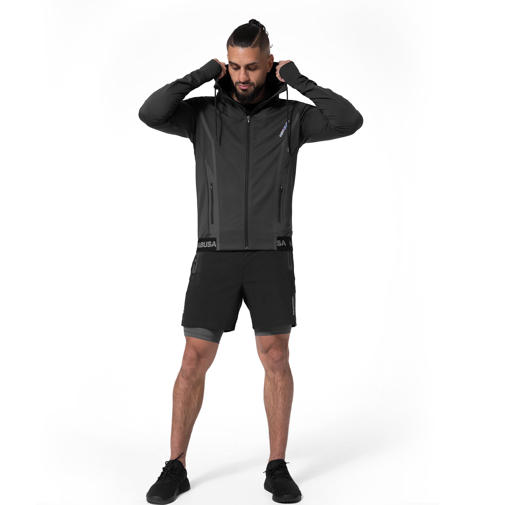 Hayabusa Men's Zip-Up Performance Hoodie – Black Feature