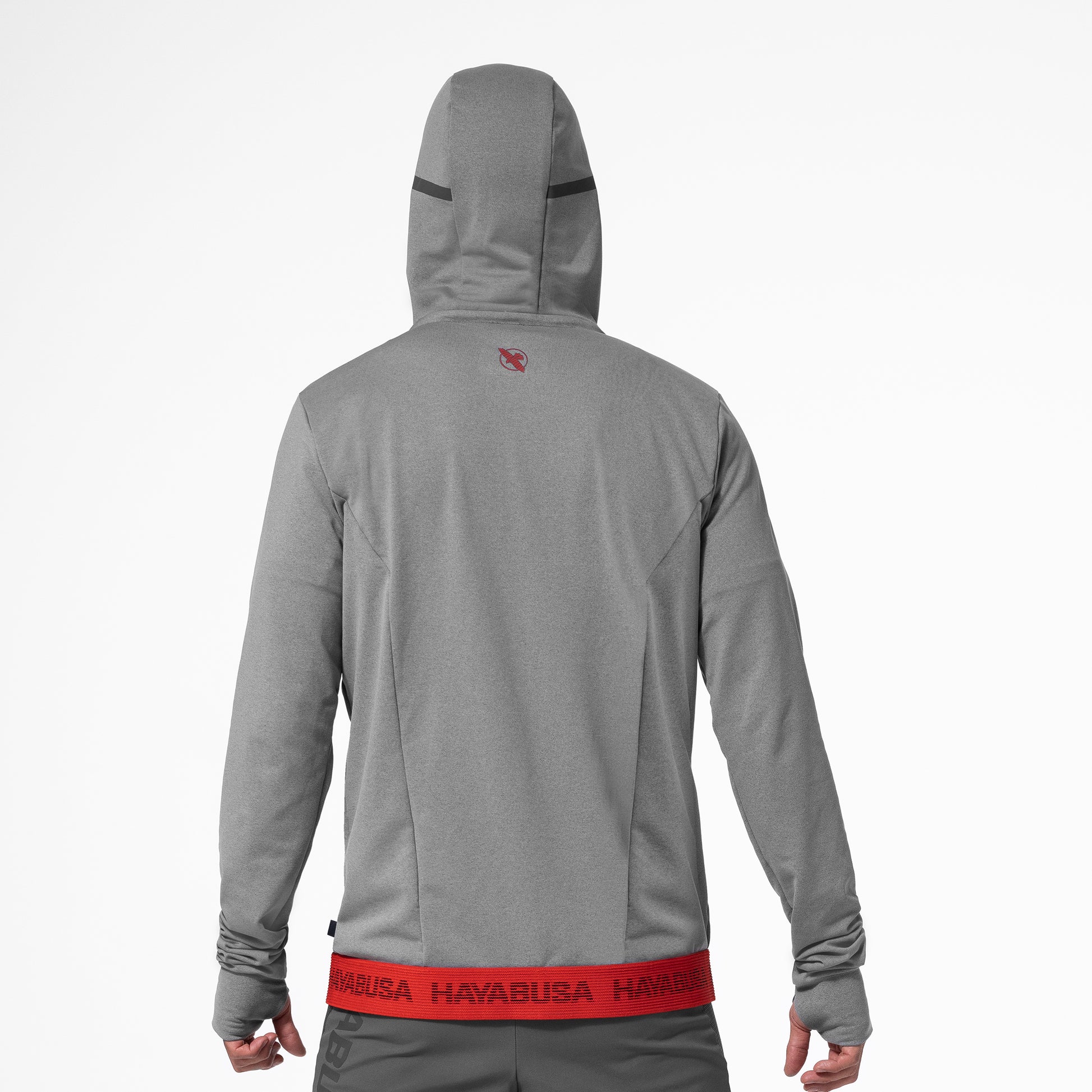 Hayabusa Men's Zip-Up Performance Hoodie – Dark Grey Back
