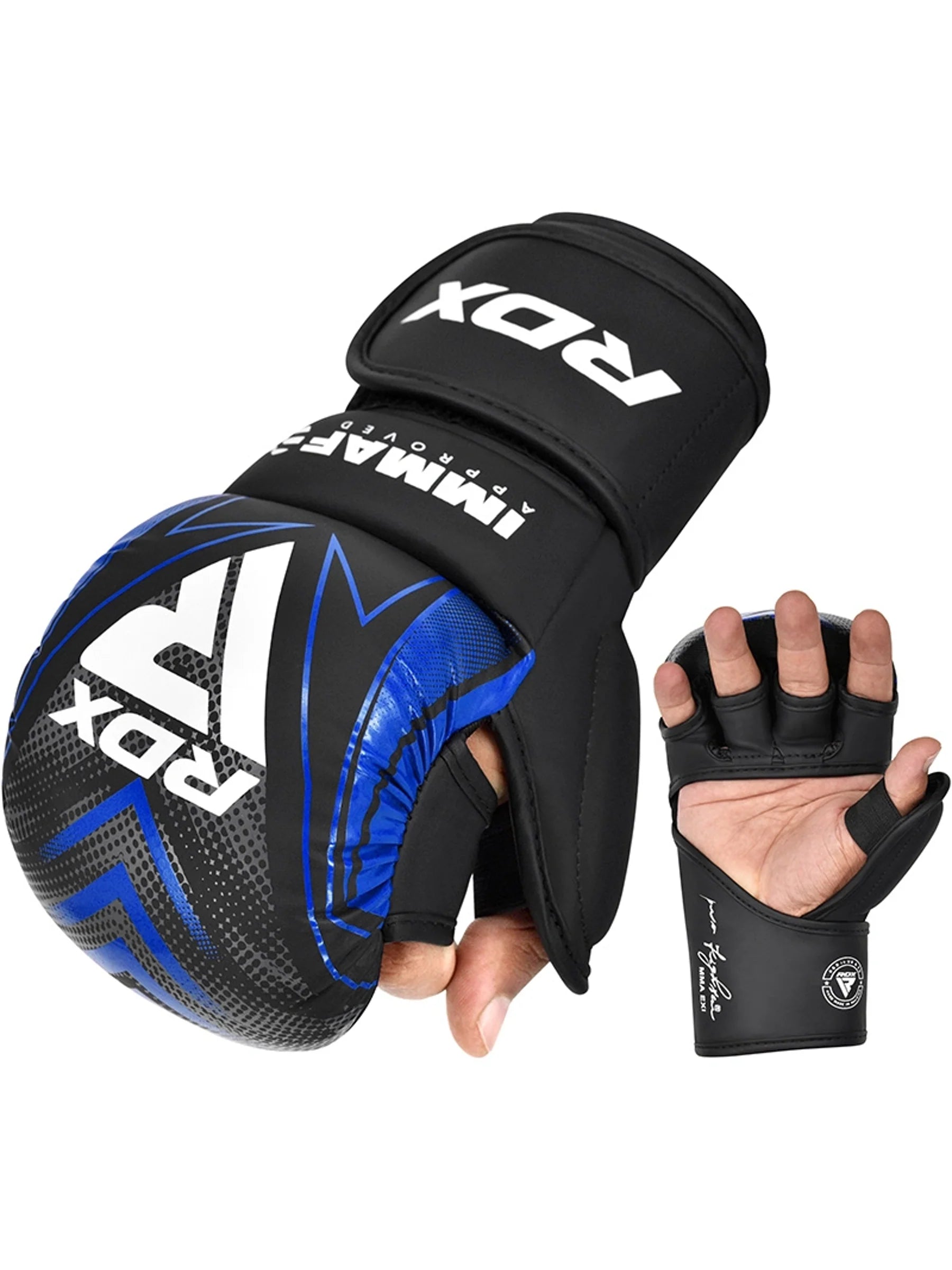 RDX IMMAF Approved Shooter Grappling Gloves – Blue