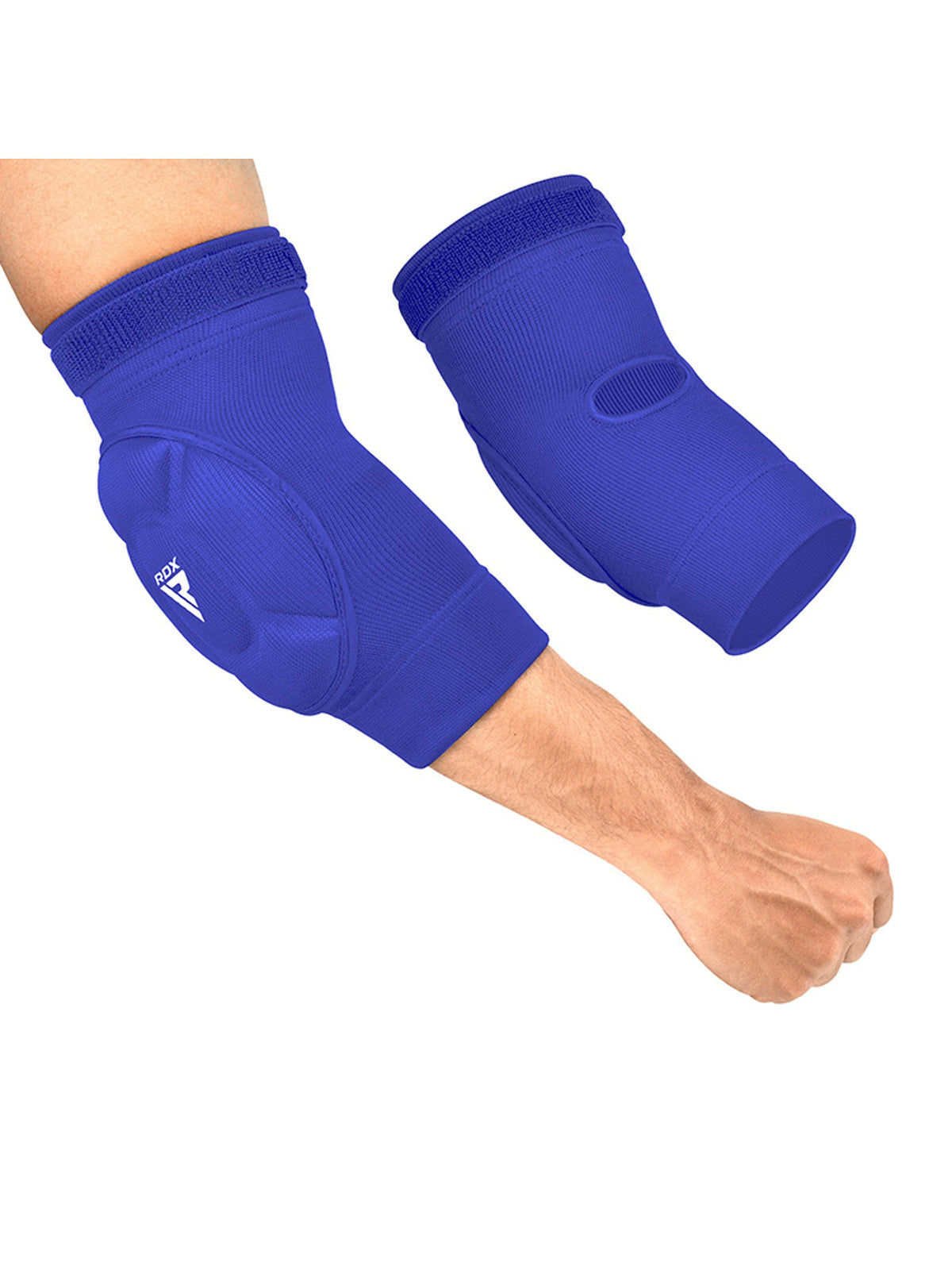 RDX Elbow Foam Pad, blue/white, studio image 2