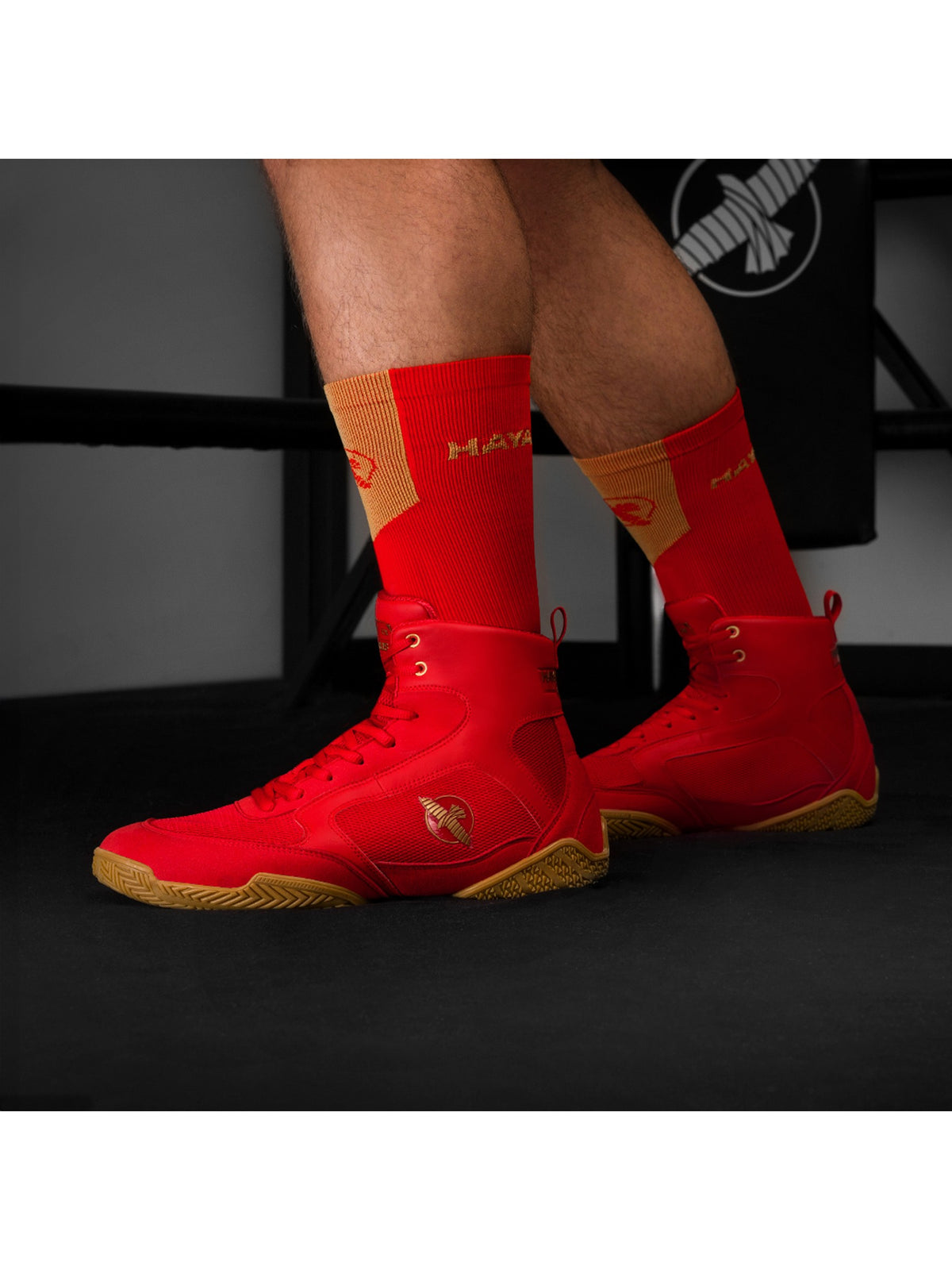 Hayabusa Pro Boxing Shoes, red, image 4