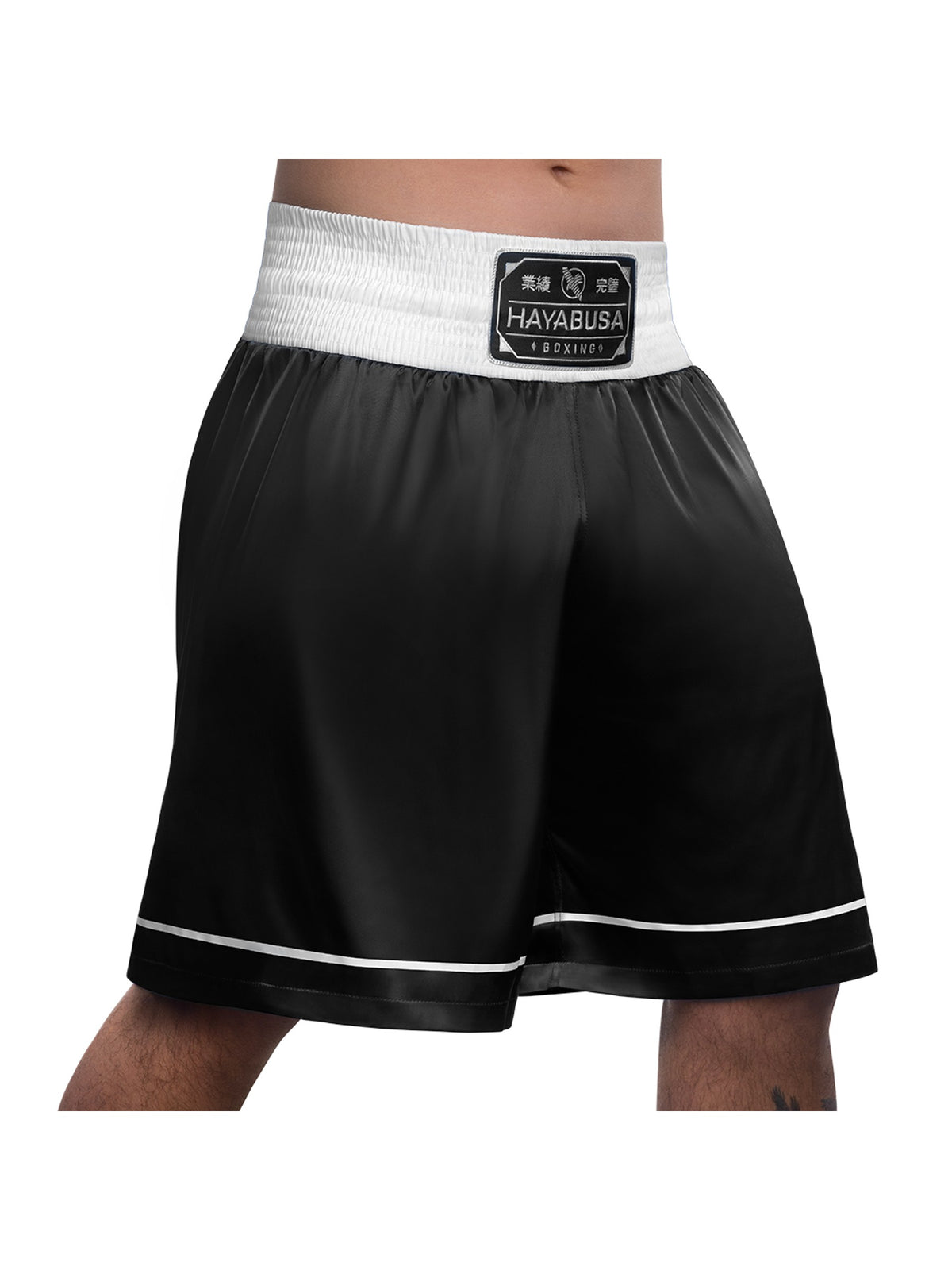Hayabusa Pro Boxing Shorts – Black Front Right