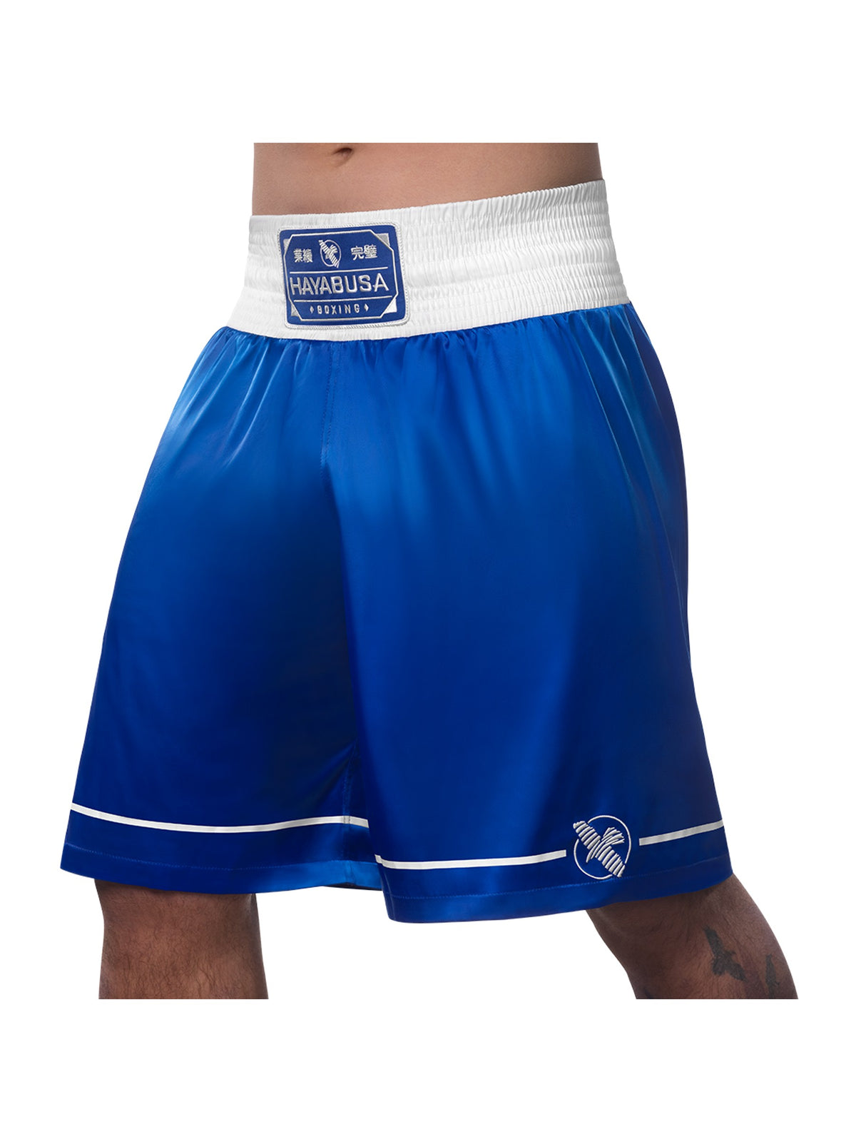 Hayabusa Pro Boxing Shorts – Blue Front Left