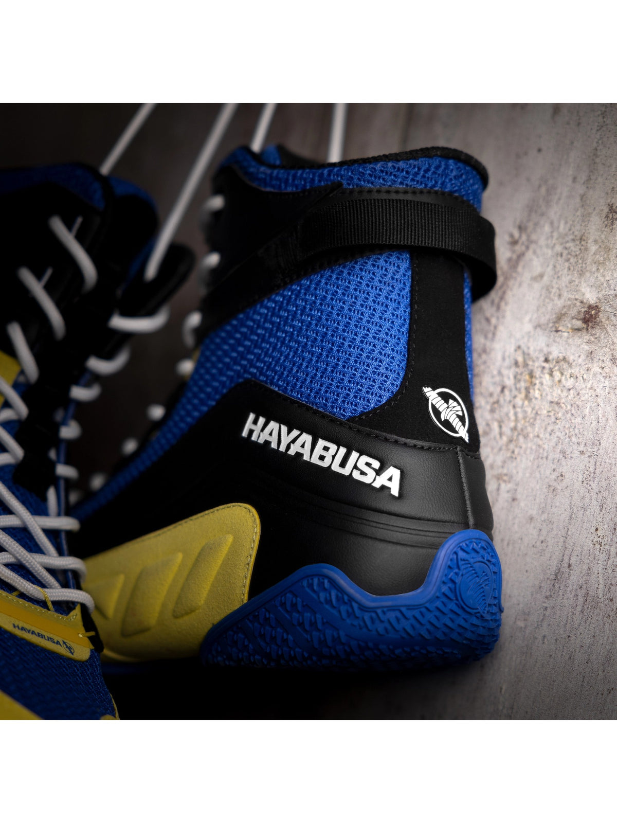 Hayabusa Talon Boxing Shoes, blue/yellow, image 5