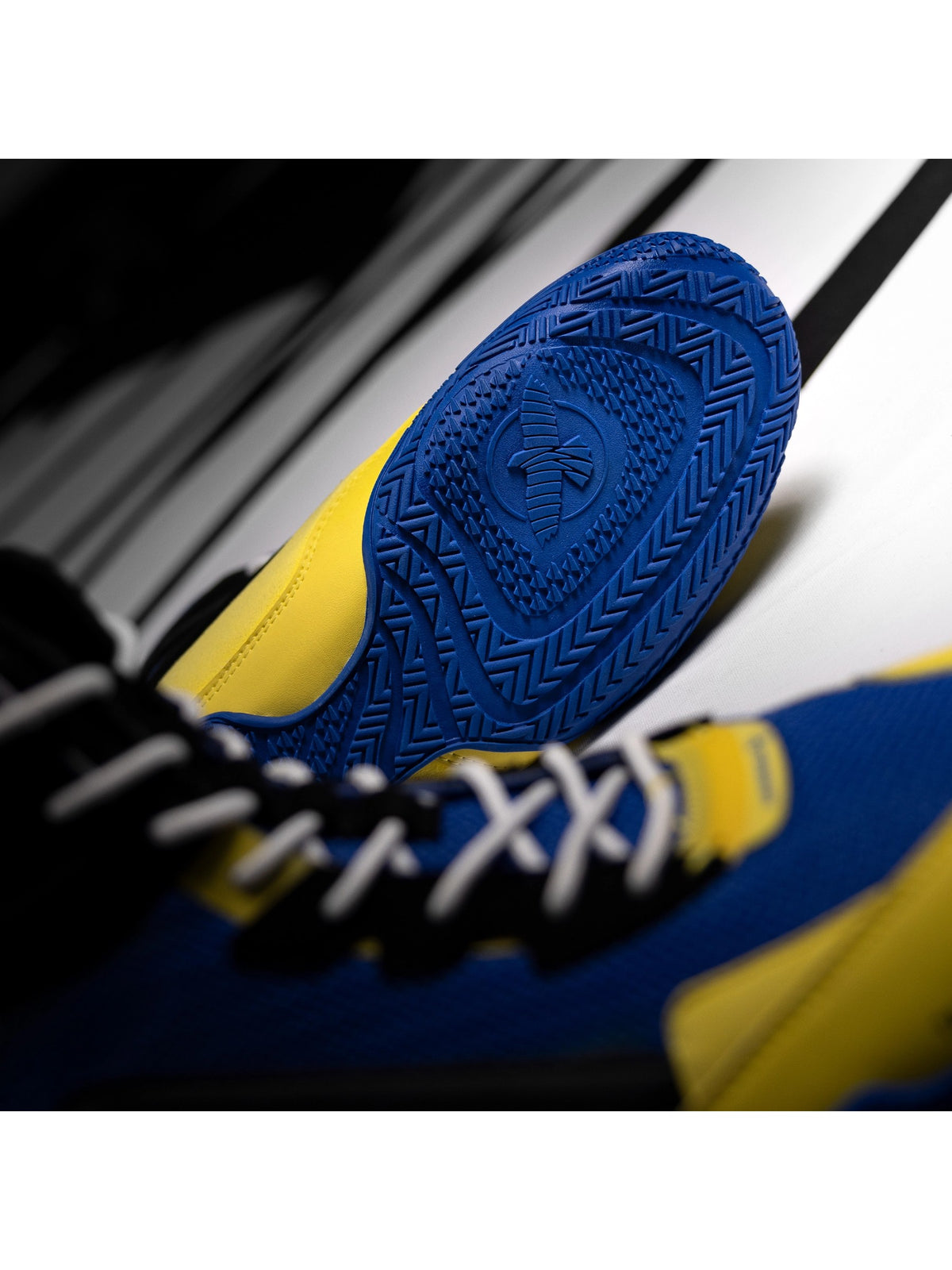 Hayabusa Talon Boxing Shoes, blue/yellow, image 4
