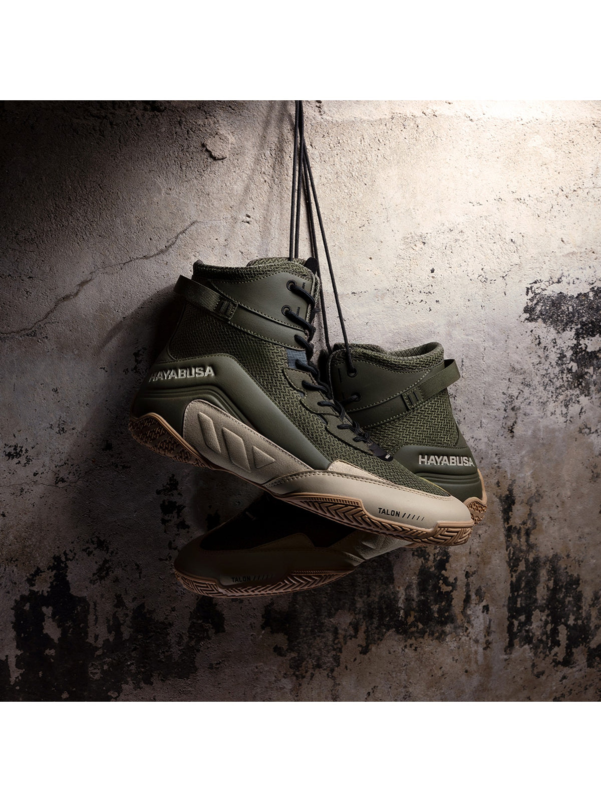 Hayabusa Talon Boxing Shoes, green/tan, image 6