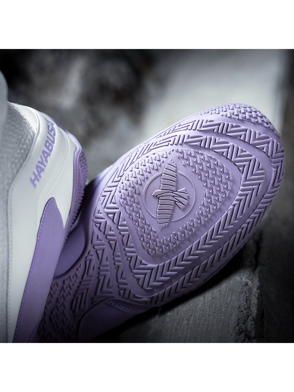 Hayabusa Talon Boxing Shoes, white/lavender, image 4