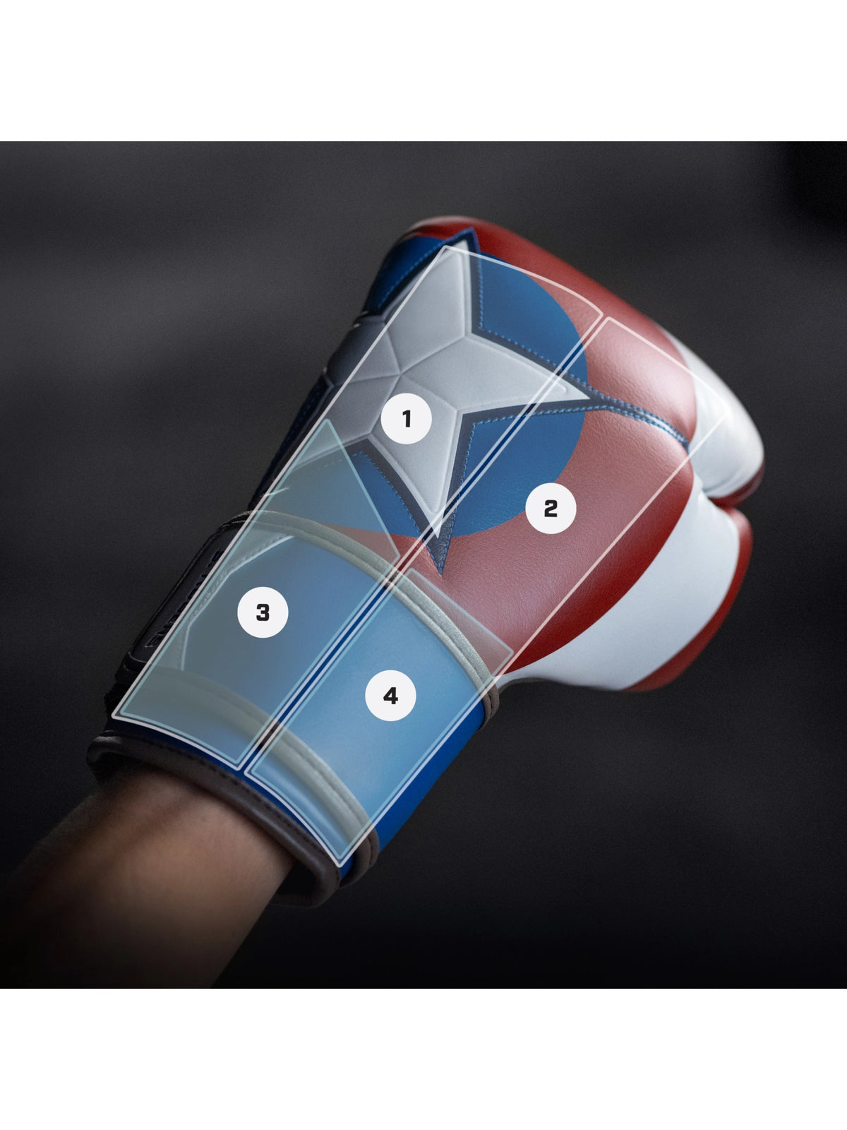 Marvel's Youth Captain America Boxing Gloves - 4 Splint Support