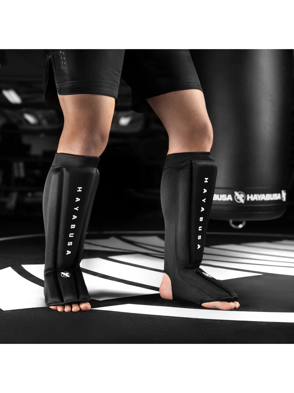 Hayabusa Core Sleeved Shin Guards, black, image 3