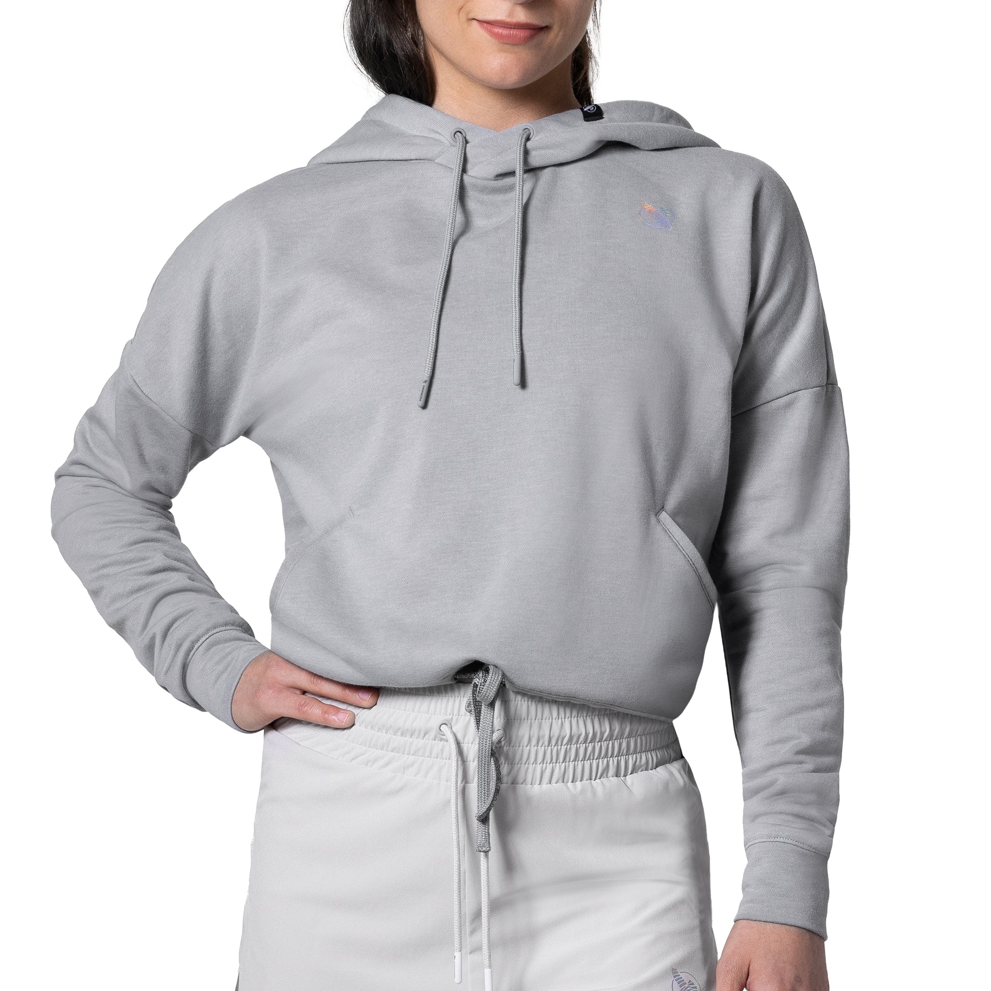 Hayabusa Women's Cozy Fleece Cropped Hoodie – Gray Front
