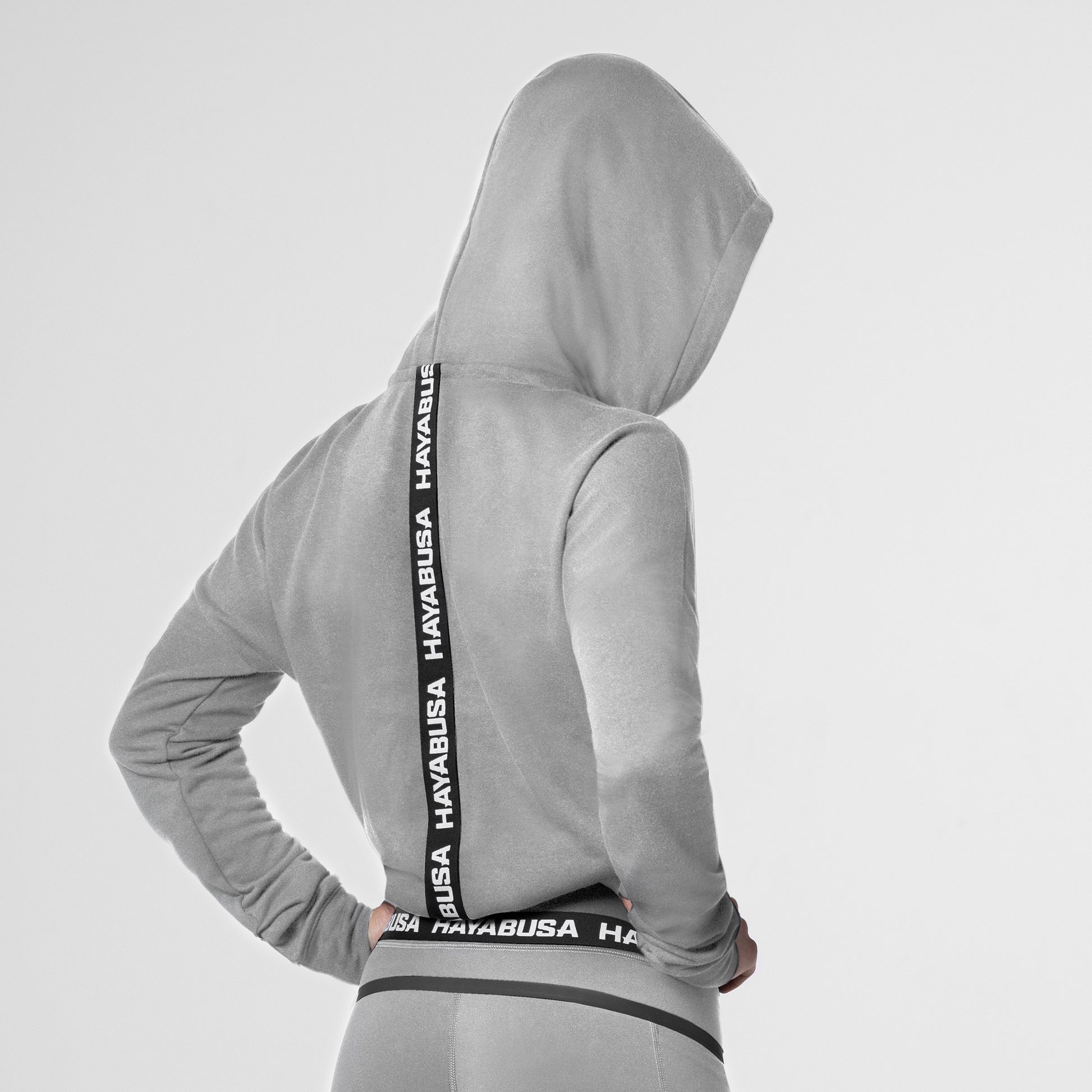 Hayabusa Women's Cozy Fleece Cropped Hoodie – Gray Back