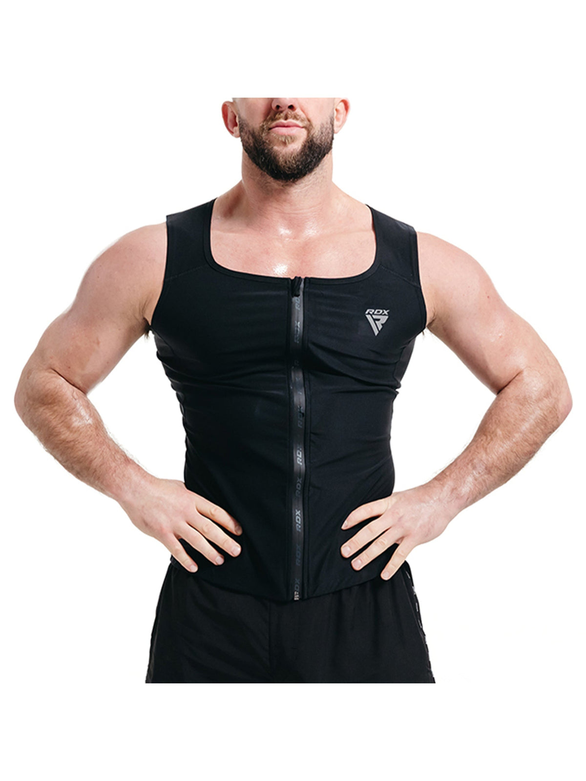 RDX Zippered Men Sweat Vest M2 - Black